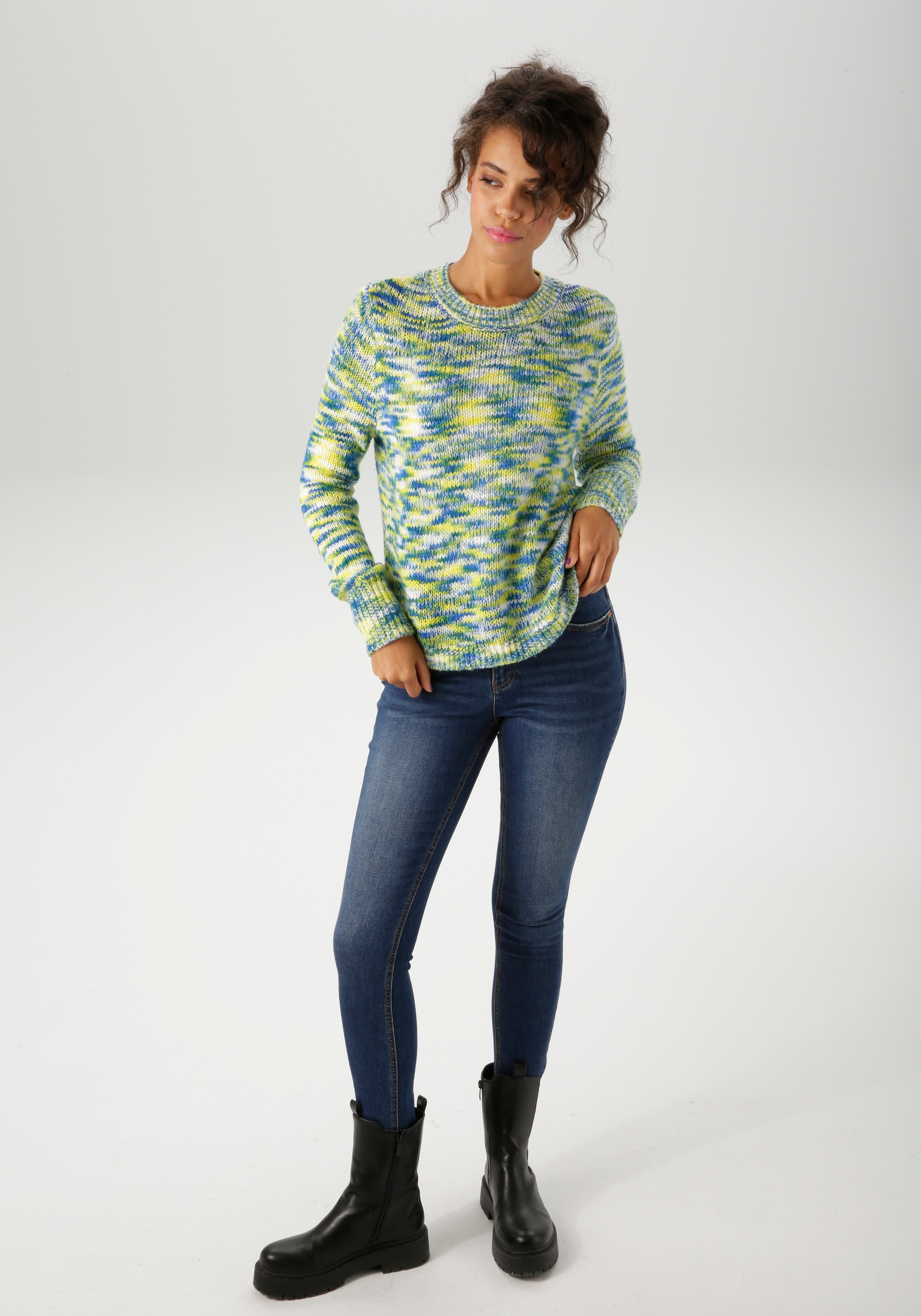 Aniston CASUAL Strickpullover, aus trendigem Multicolor-Garn -jedes Teil ein Unikat - NEUE KOLLEKTION