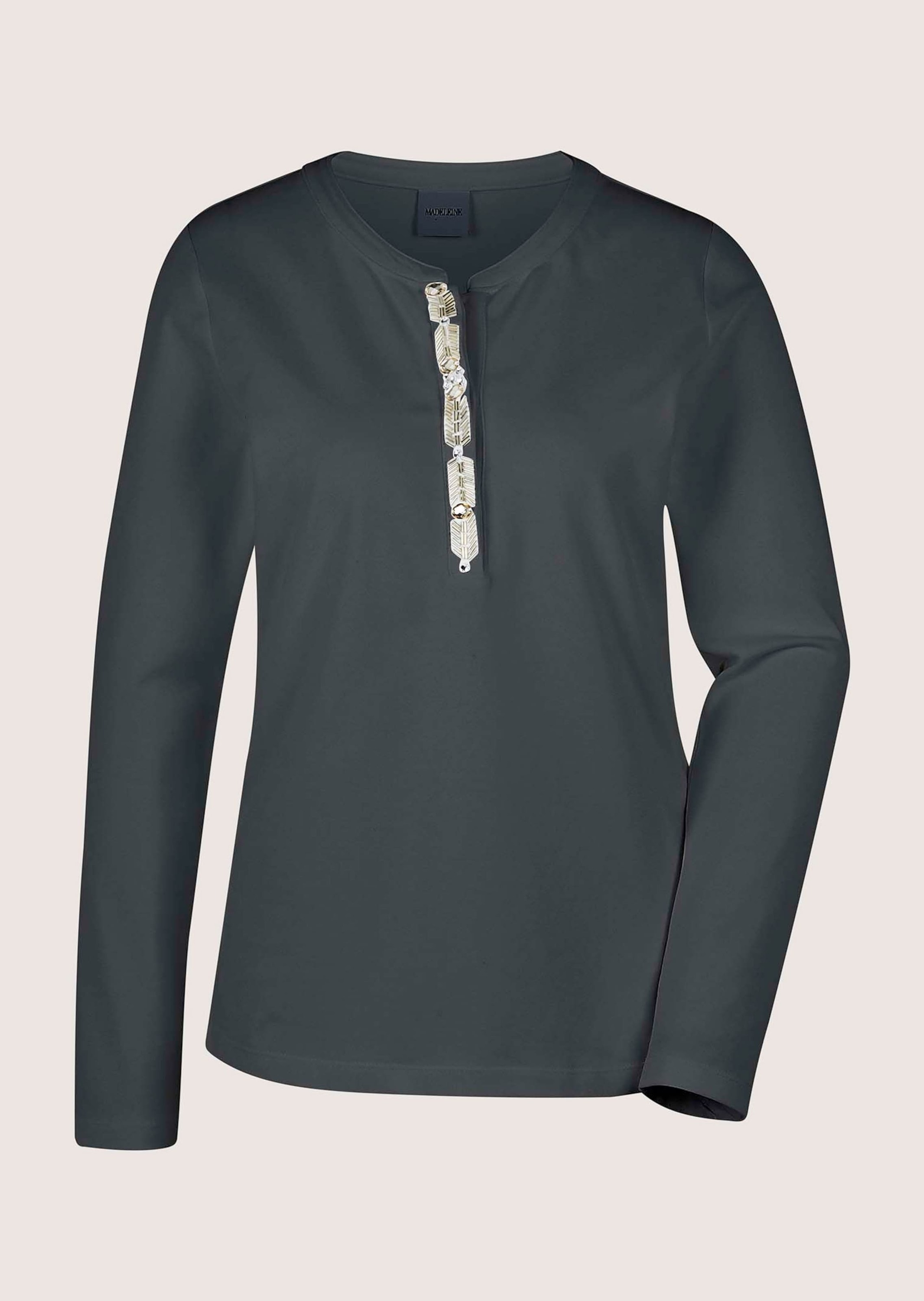 MADELEINE Langarmshirt "Blusenshirt Elegantes Shirt mit Schmucksteinen"