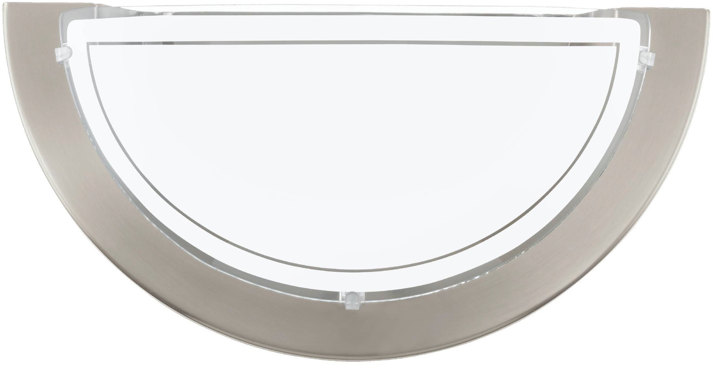 EGLO LED Wandleuchte »PLANET 1 Wandlampe, Flurlampe halbrund, Silber und Weiß«, 1 flammig, Leuchtmittel E27 | ohne Leuchtmittel, Wandleuchte, Wohnzimmerlampe in Silber und Weiß, Lampe mit E27 Fassung
