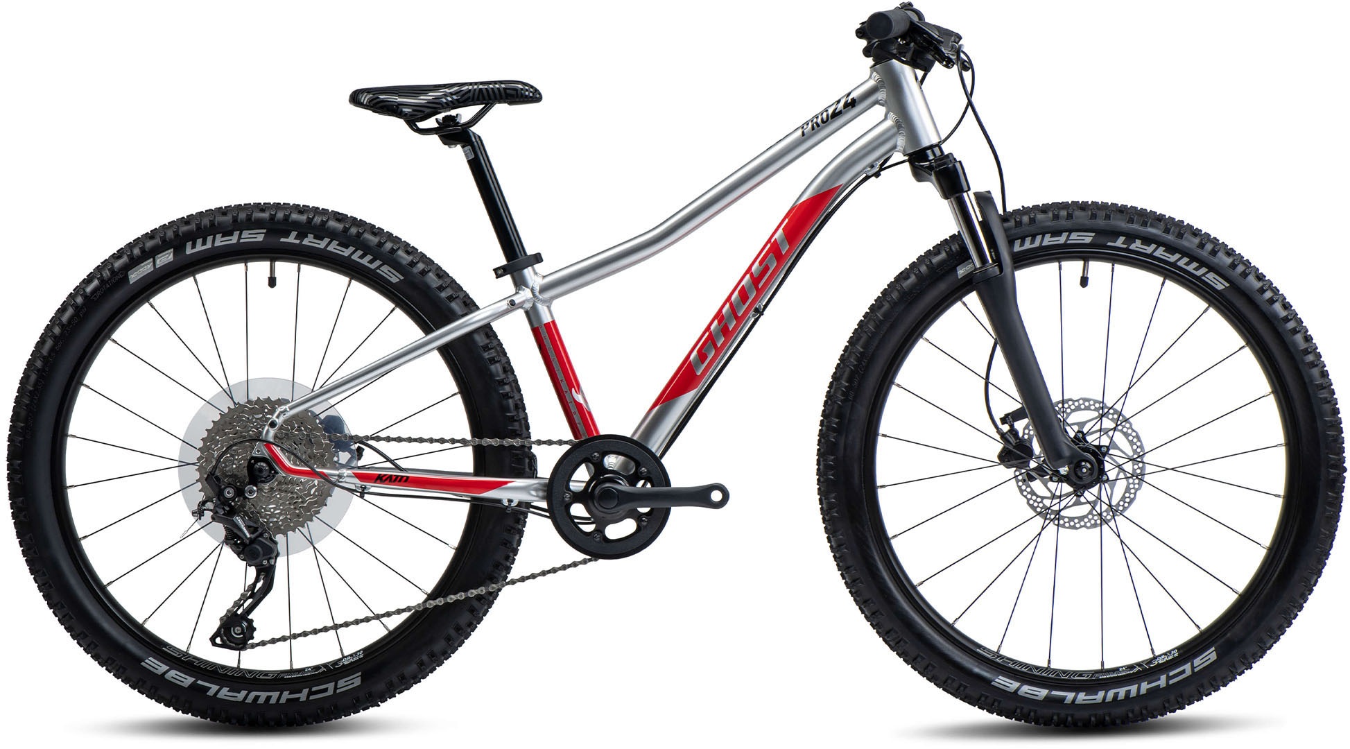 GHOST Mountainbike "Kato 24 Pro", 30cm, 24 Zoll (60,96cm), silber, Fahrräder, für Damen und Herren, Kettenschaltung