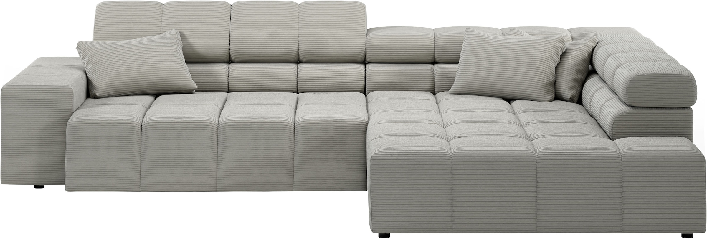 INOSIGN Ecksofa »Ancona incl. Kopfteilverstellung, Breite 319cm, L-Form«, wahlweise motorische Sitztiefenverstellung, auch in Cord + Easy Care