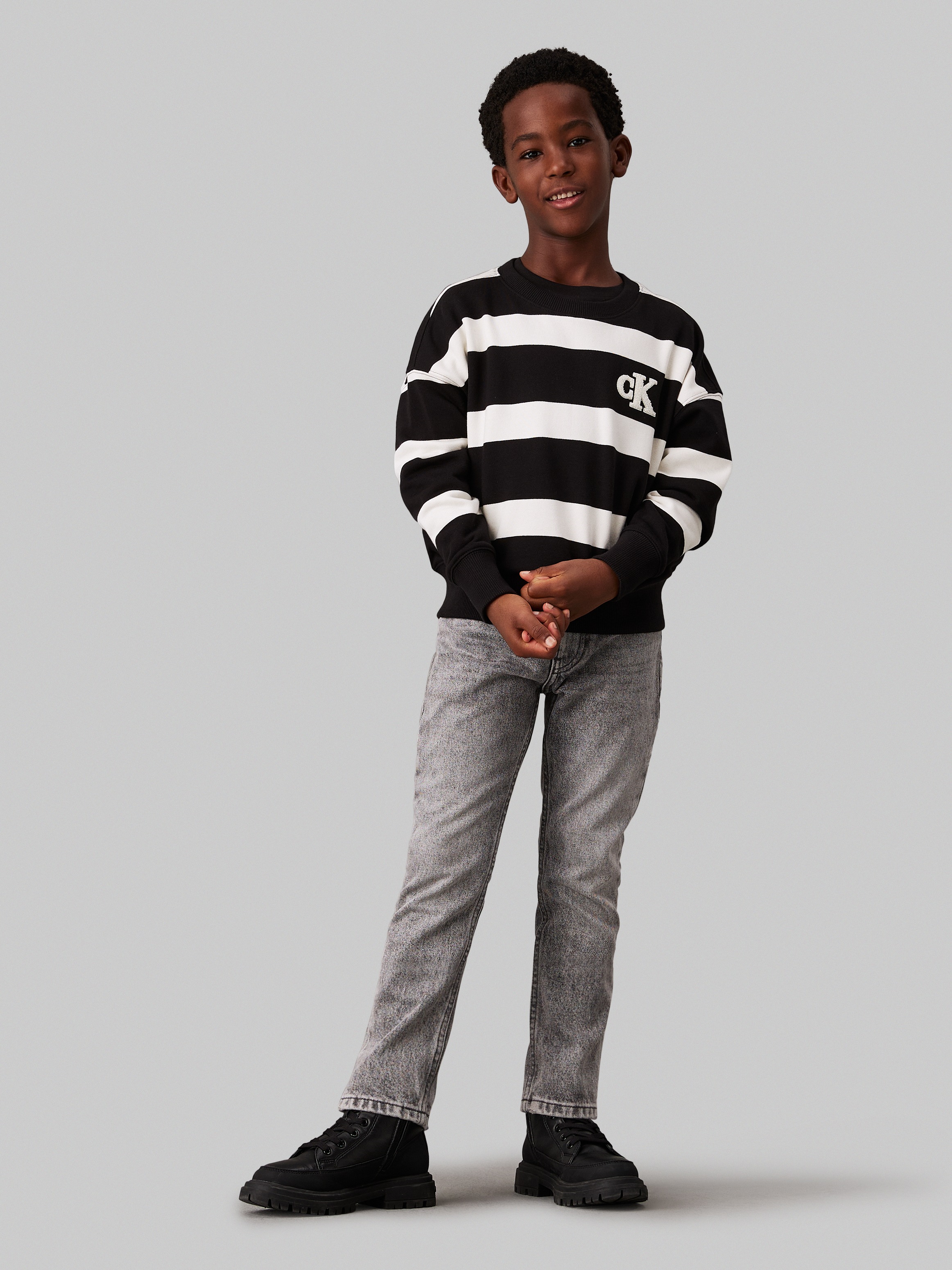 Calvin Klein Jeans Sweatshirt »Striped Modern Comfort Cn«, für Kinder bis 16 Jahre und mit Logopatch