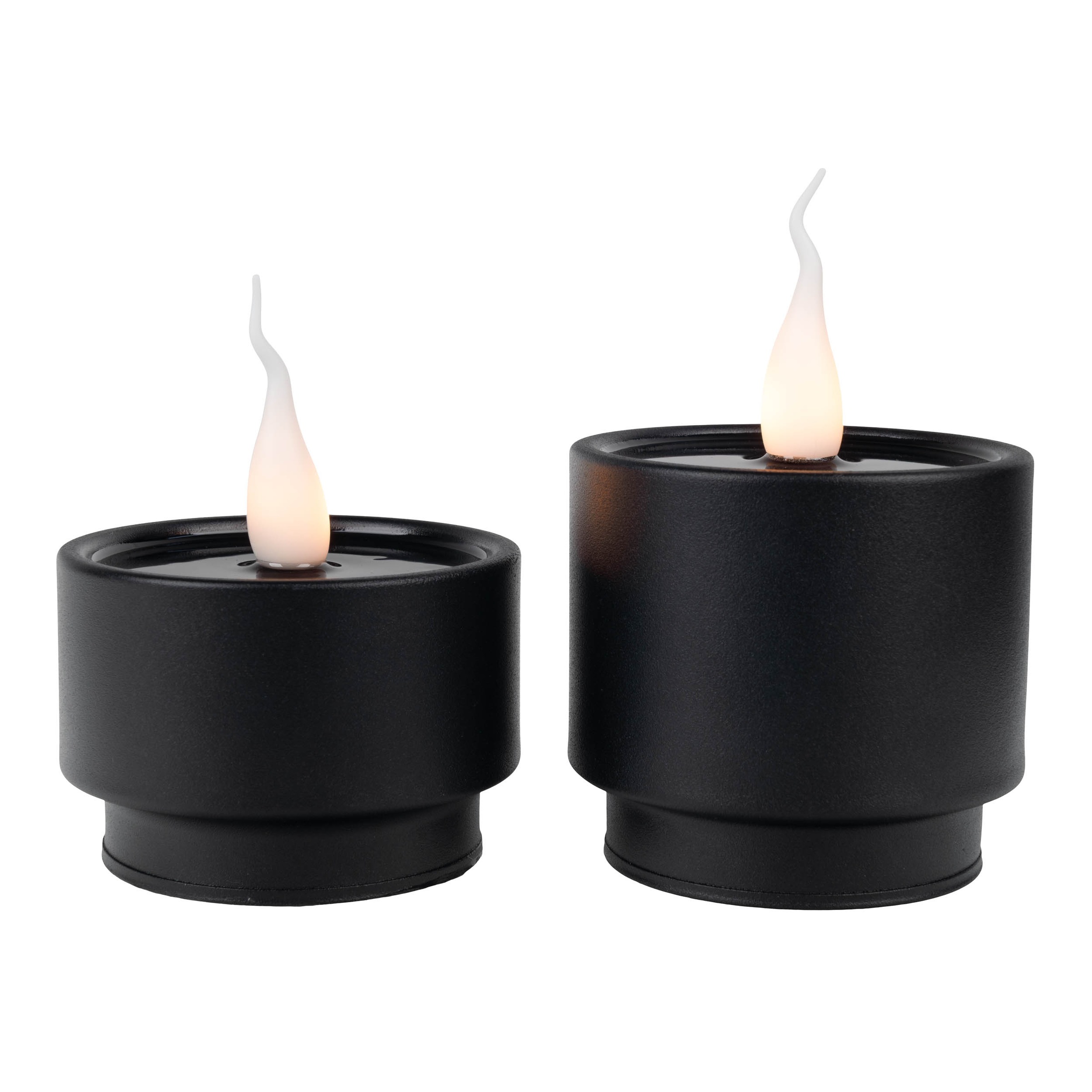 näve LED Dekolicht »Loni« LED-Modul 2 Stk. Warmweiß 2er-Set Kerzen schwarz, Flammeneffekt, Timer, Schiebeschalter, D: 9cm
