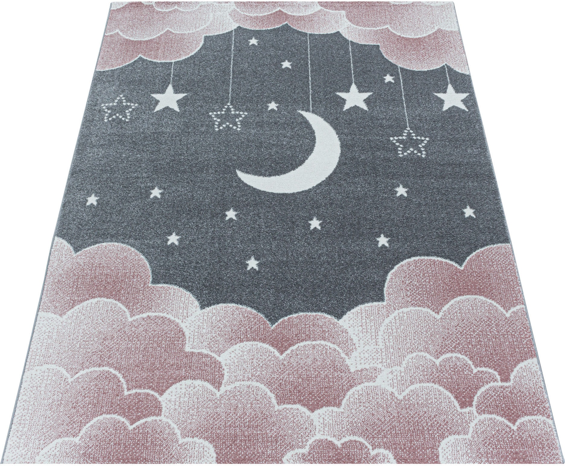 Ayyildiz Teppiche Kinderteppich "FUNNY 2101", rechteckig, Kinder Mond Sterne Motivteppich