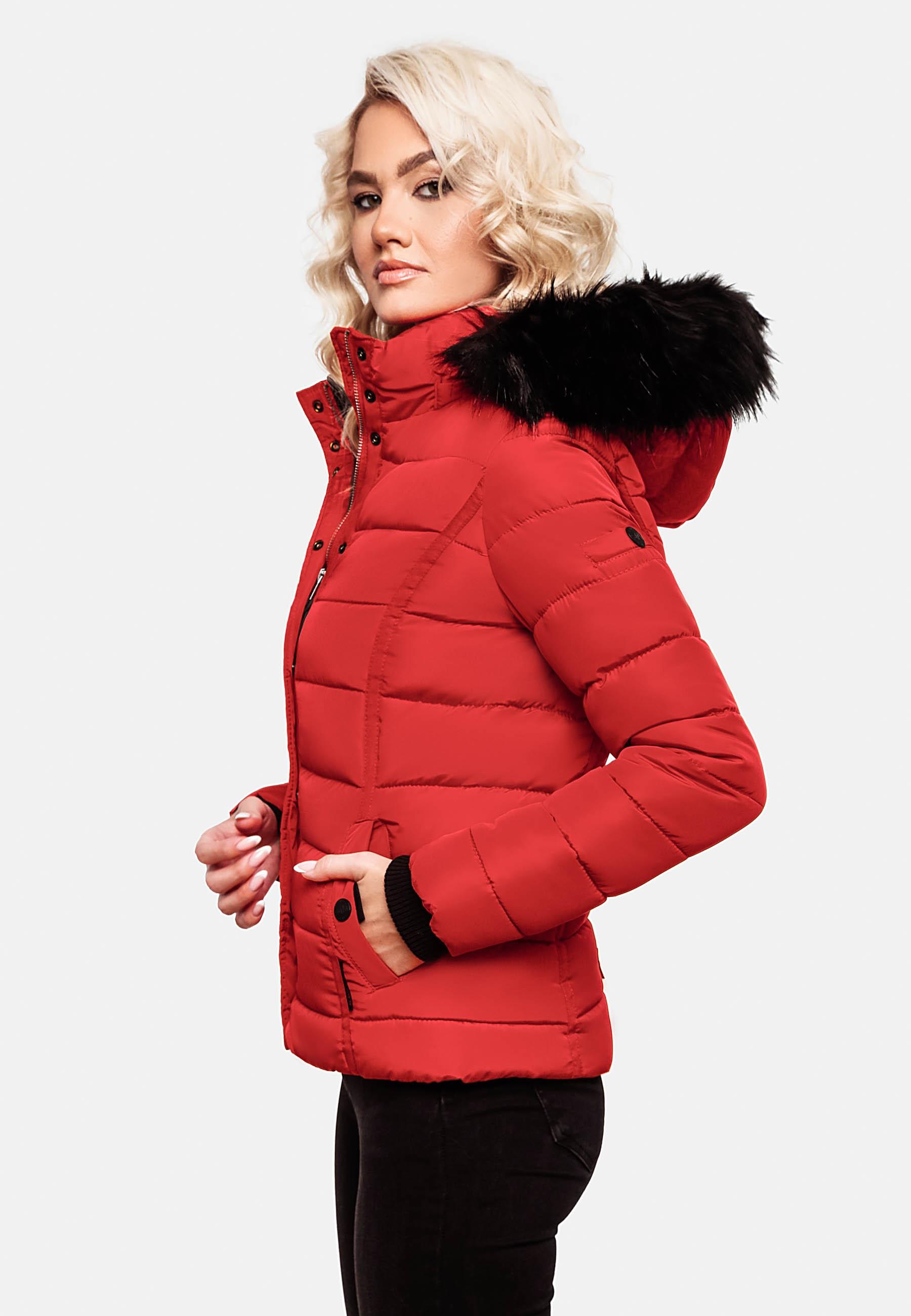 Navahoo Steppjacke »Miamor« mit Kapuze hochwertige Winterjacke m. voluminöser Kunstpelz-Kapuze