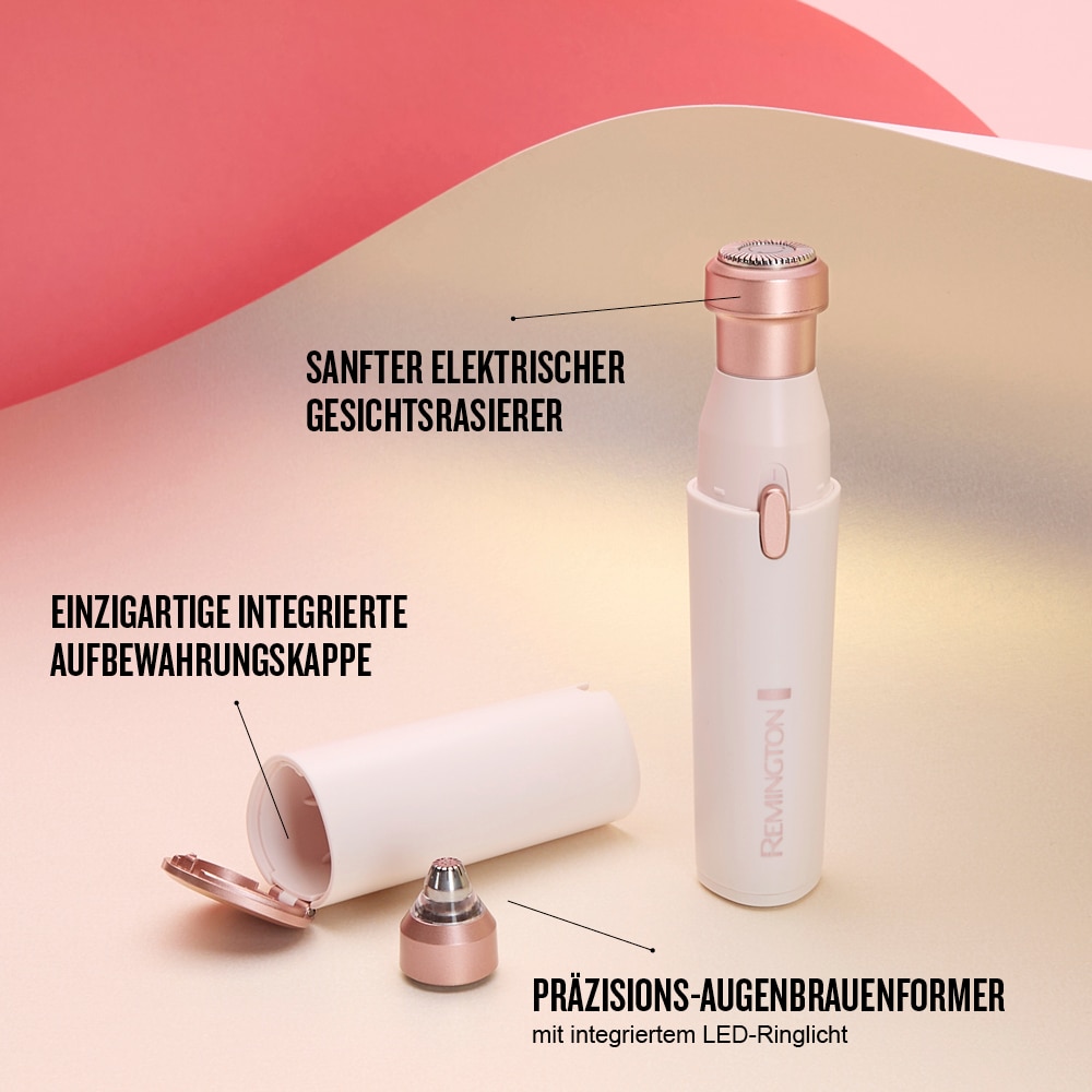 Remington Beauty-Trimmer »BareMe2-in-1 Gesichtshaarentferner (WFS200)« 2 Aufsätze verschiedene Trimmaufsätze, Präzisions-Augenbrauenformer, elektrisch