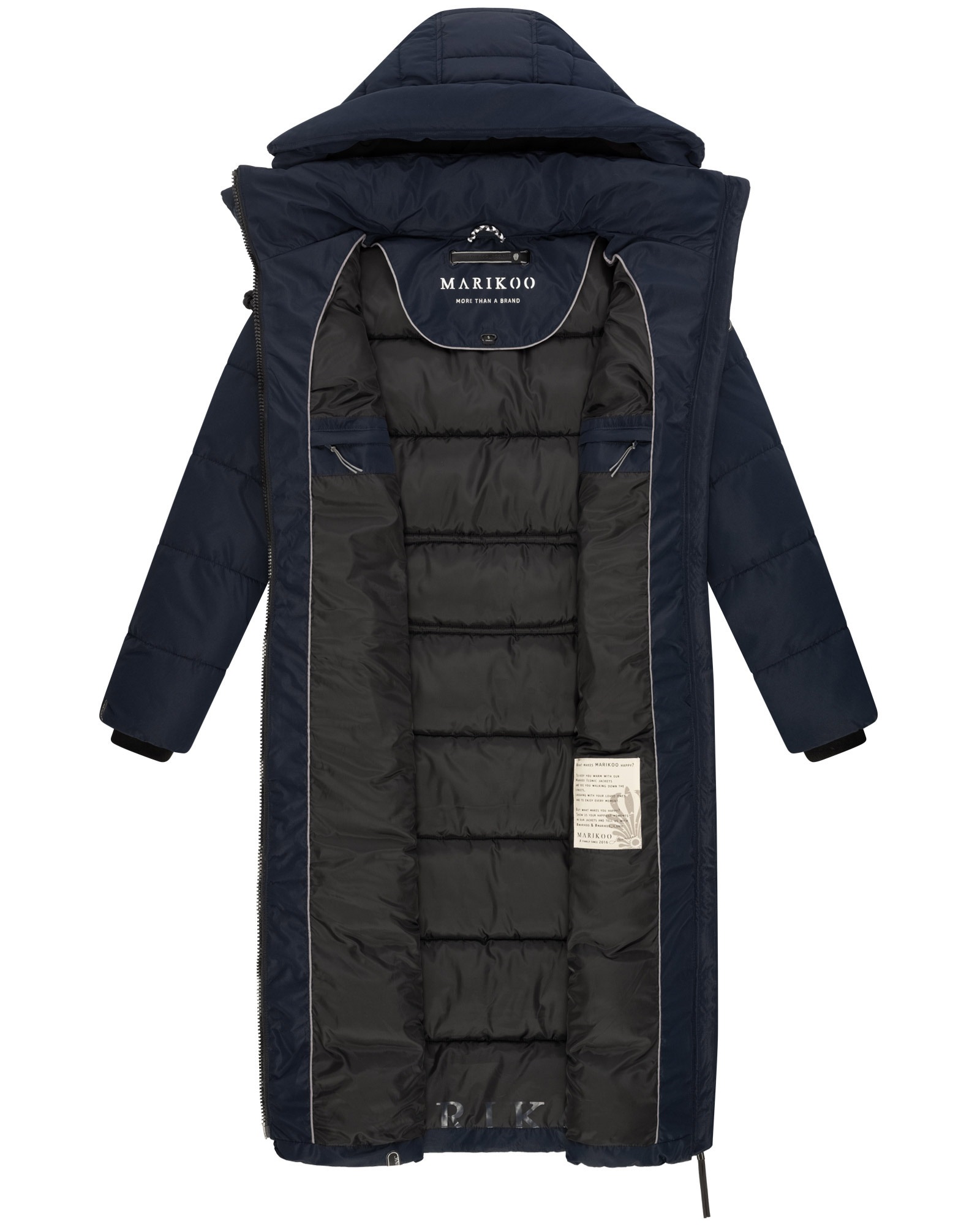Marikoo Winterjacke »Nadeshikoo XIV«, extra langer Winter Mantel gesteppt