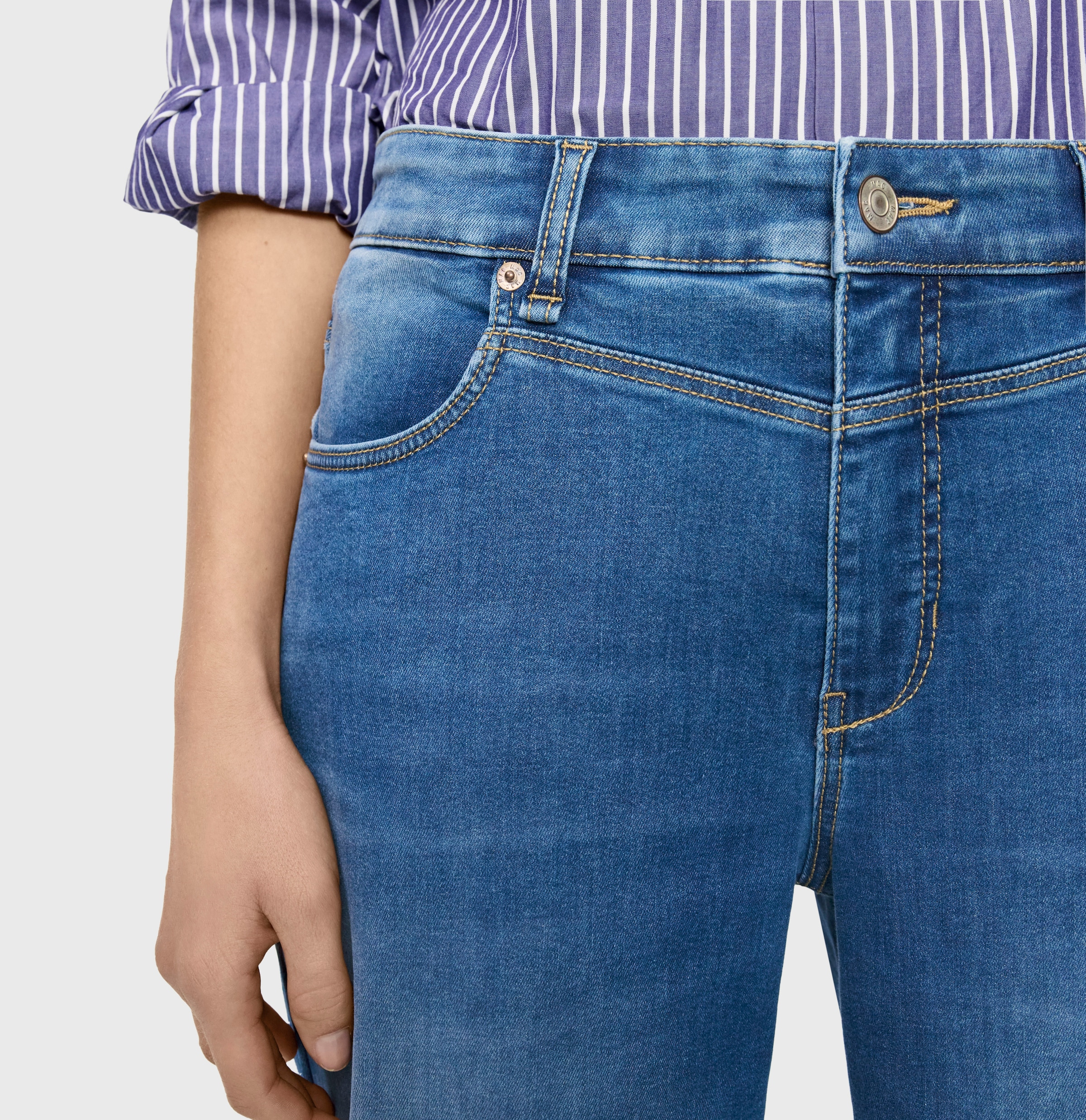 MAC Relax-fit-Jeans »BOBBIE« Barrel Jeans mit modernen Naht-Details