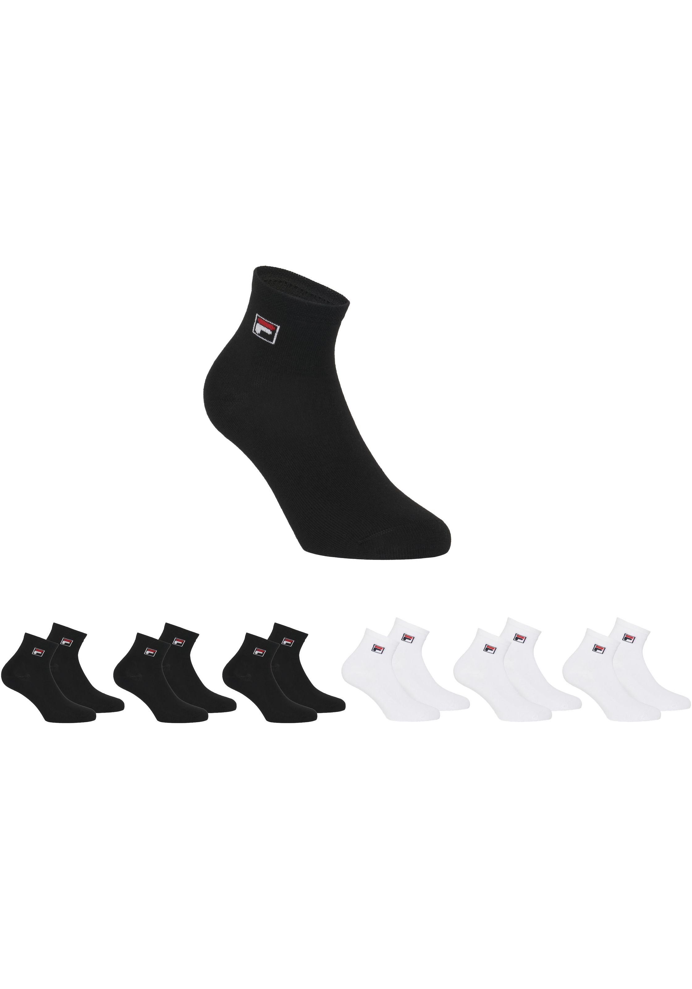 Fila Kurzsocken »UNISEX QUARTER PLAIN SOCKS«, (6 Paar), mit Logo-Schriftzug