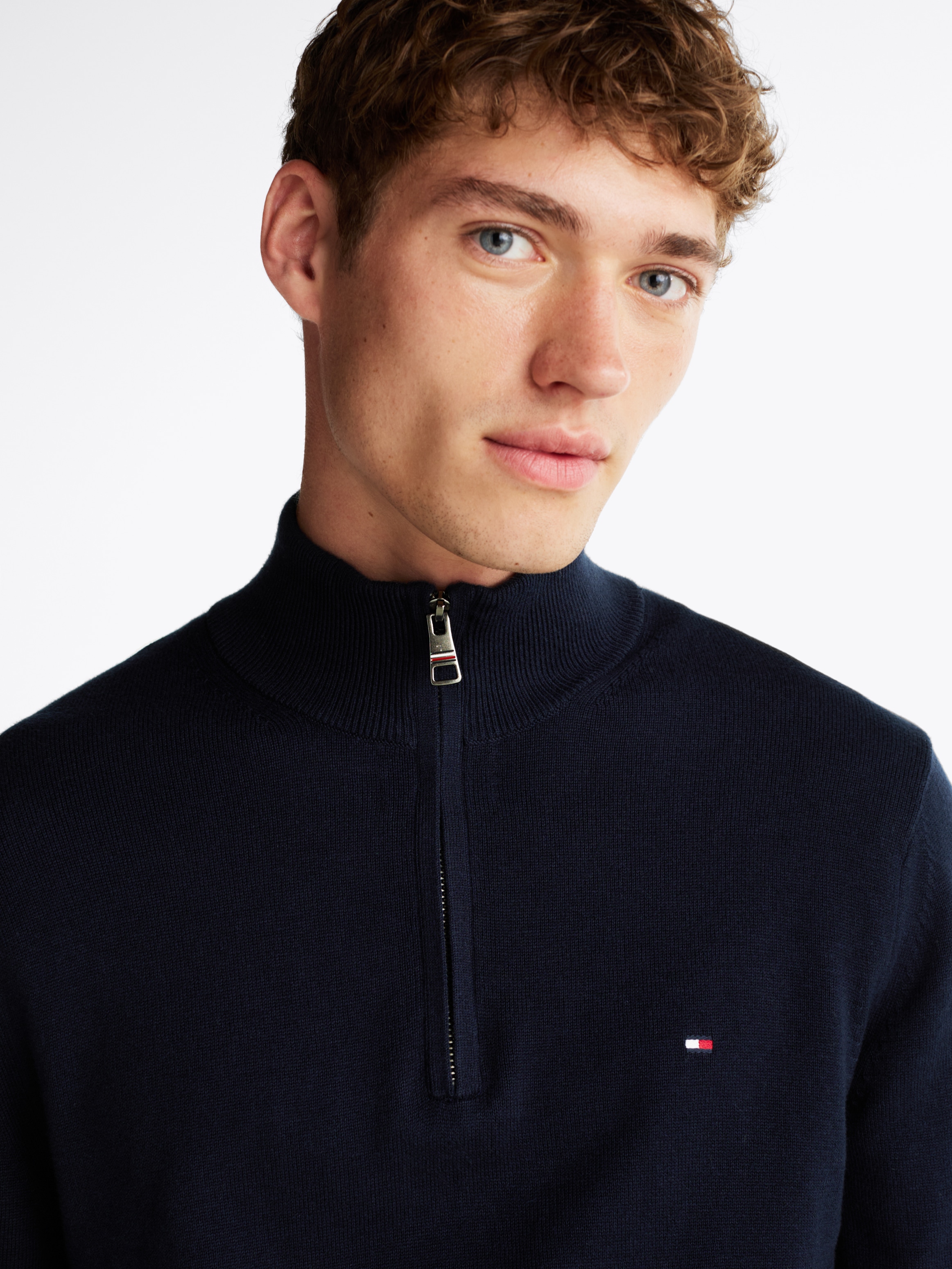 Tommy Hilfiger Troyer »PIMA ORG CTN CASHMERE ZIP MOCK«