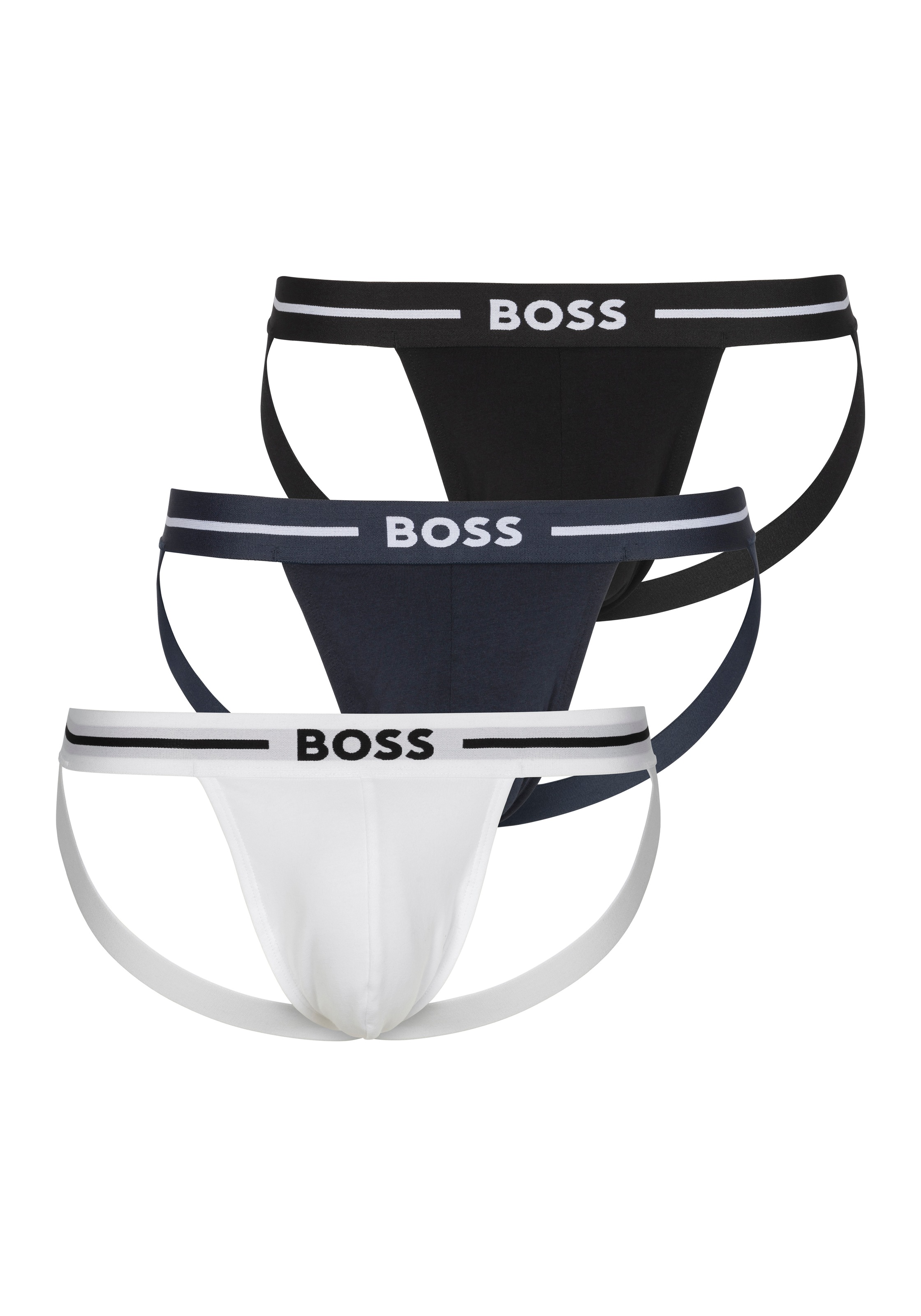 BOSS Hüftslip "Jockstrap 3P Bold", (Packung, 3 St., 3er), mit BOSS Schriftzug