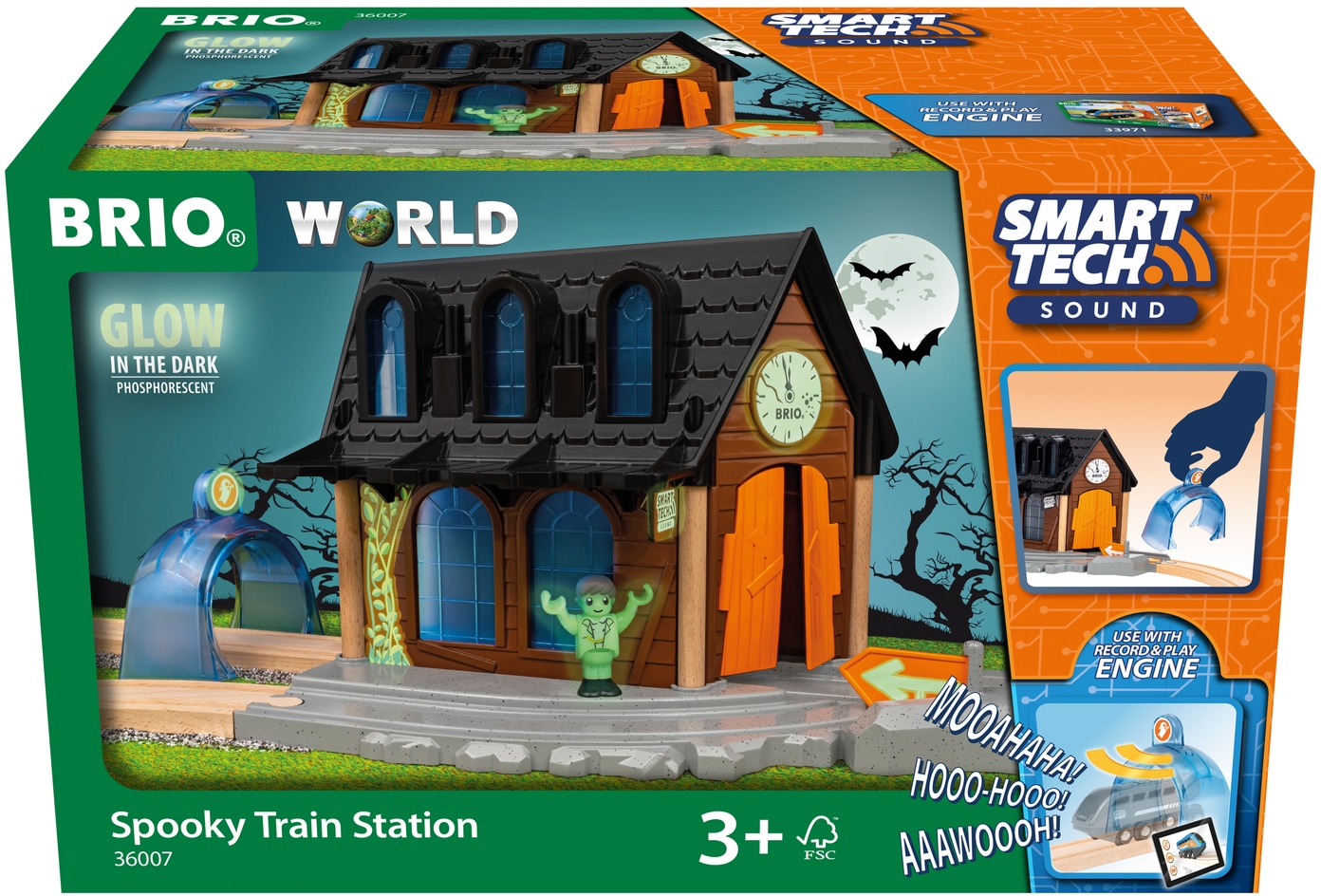 Spielzeugeisenbahn-Gebäude »BRIO® WORLD, Smart Tech Sound Geisterbahnhof«, mit Sound-...