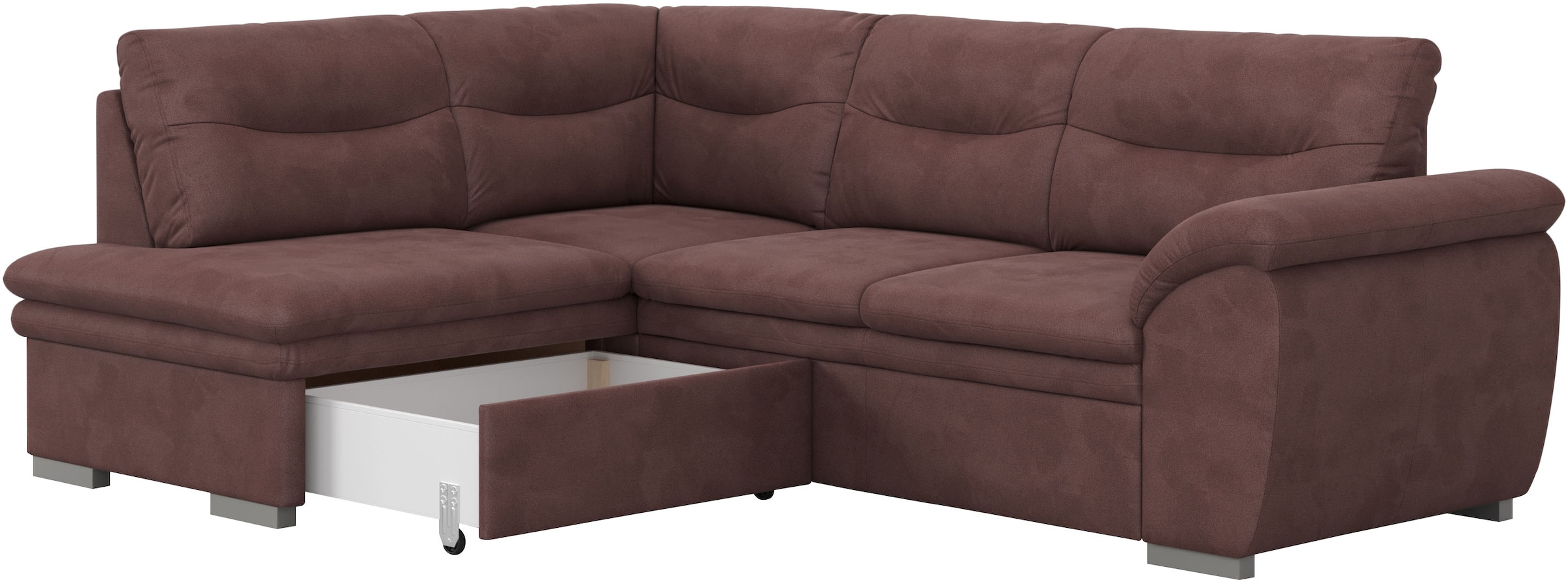 COTTA Ecksofa »Leandra L-Form«, wahlweise mit Bettfunktion & Bettkasten