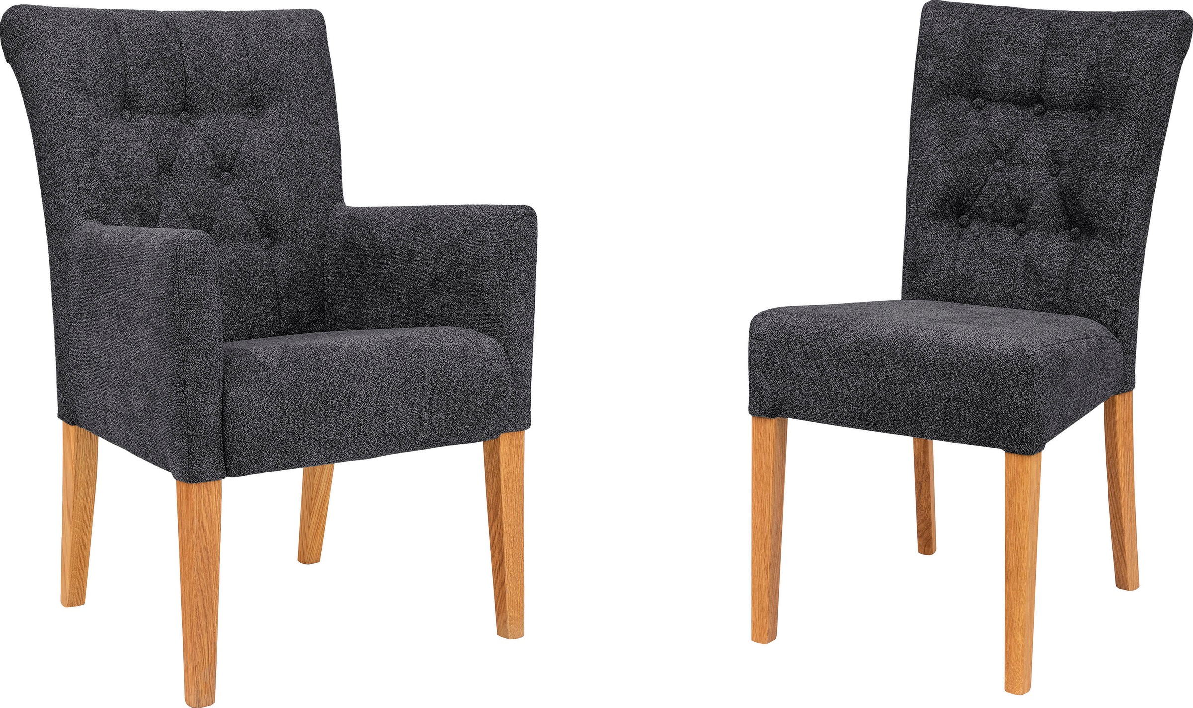 Home affaire Polsterstuhl »Queen«, (Set), 4 St., Feinstruktur, Esszimmerstuhl mit Knopfheftung, 2er, 4er oder 6er-Set