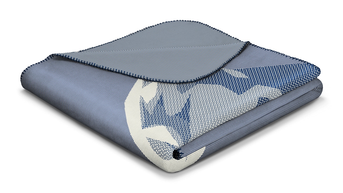Wohndecke BIEDERLACK, B:130cm L:170cmblau, Kaschmir, Schurwolle, Wohndecken, "Snow Flow", die passende Kuscheldecke zum Lieblingshobby