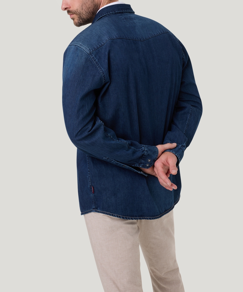 Pioneer Authentic Jeans Jeanshemd, mit Brusttaschen, in blauer Waschung