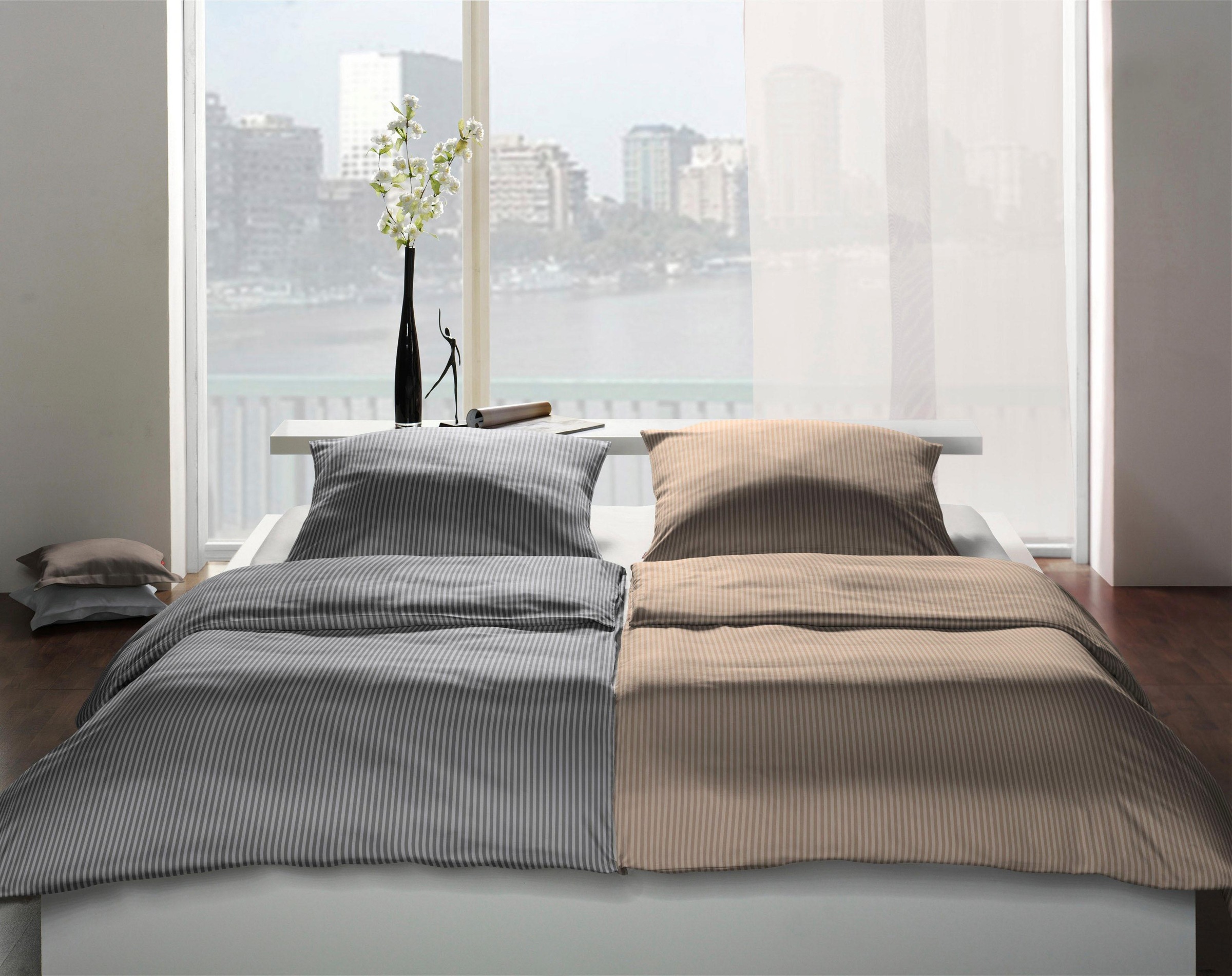fleuresse Bettwäsche "Linz" 2 Stk. tlg. Halbleinen, 50% Baumwolle, 50% Lein günstig online kaufen