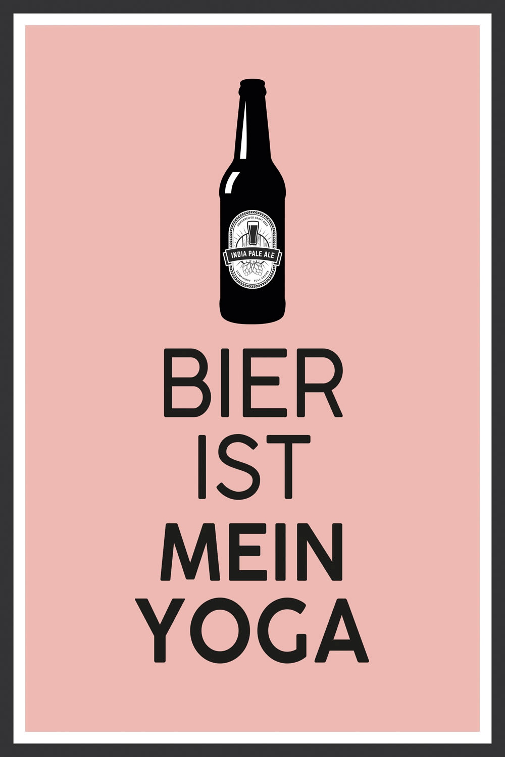 queence Metallbild »Bier Yoga«, Schriftzüge-Schriftzug-Getränke, (1 St.), Stahlschild, Blechschild, Bier ist mein Yoga