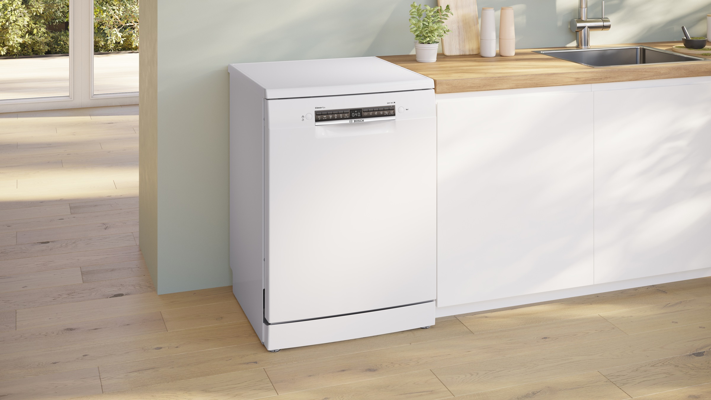 BOSCH Standgeschirrspüler Serie 4 "SMS4EVW08E" 14 Maßgedecke Automatische Türöffnung für mehr Effizienz