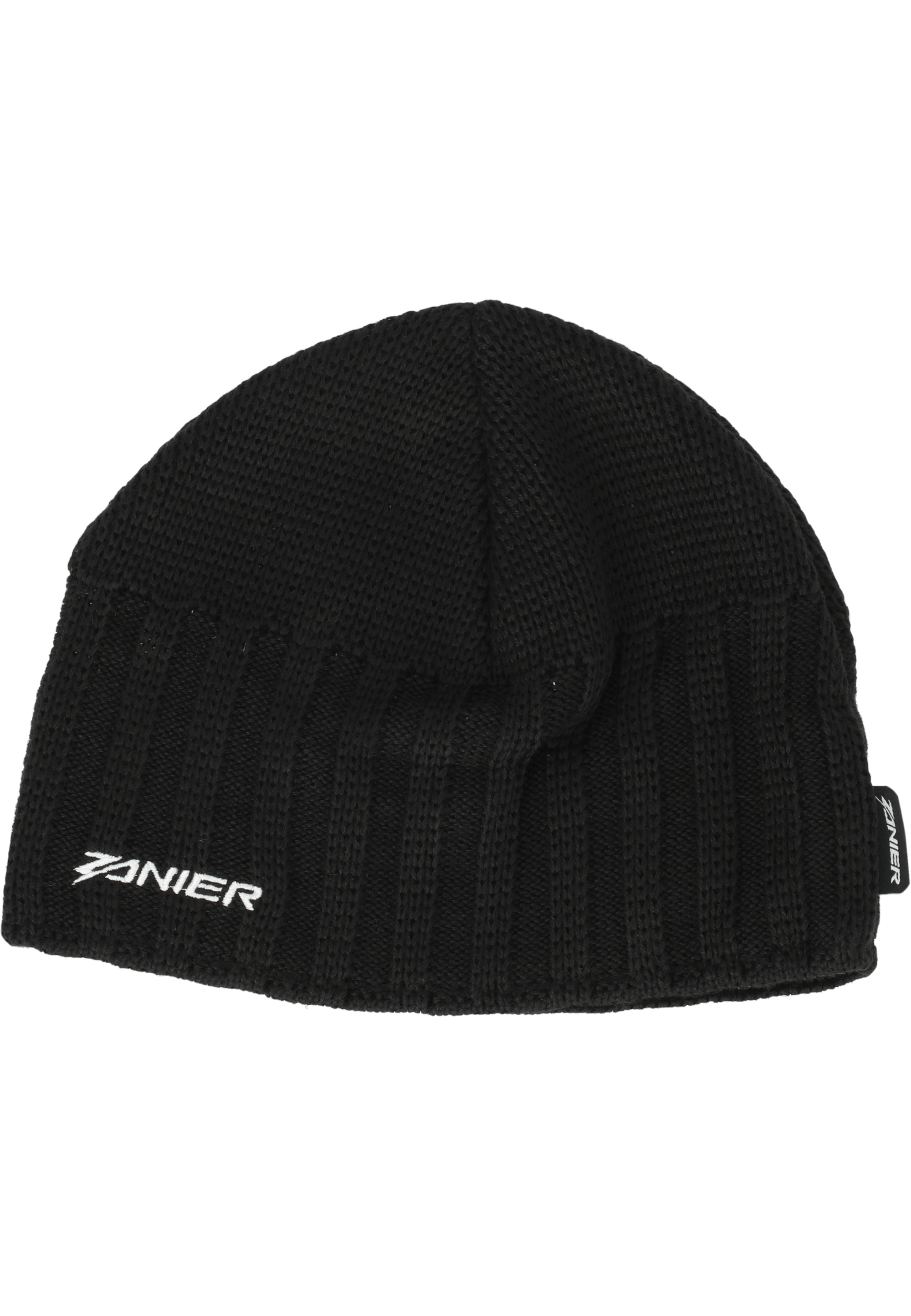 ZANIER Beanie "Isar UX"schwarz, unifarben, 50% Polyacryl, 50% Wolle, Mützen, mit wärmendem Strickmuster