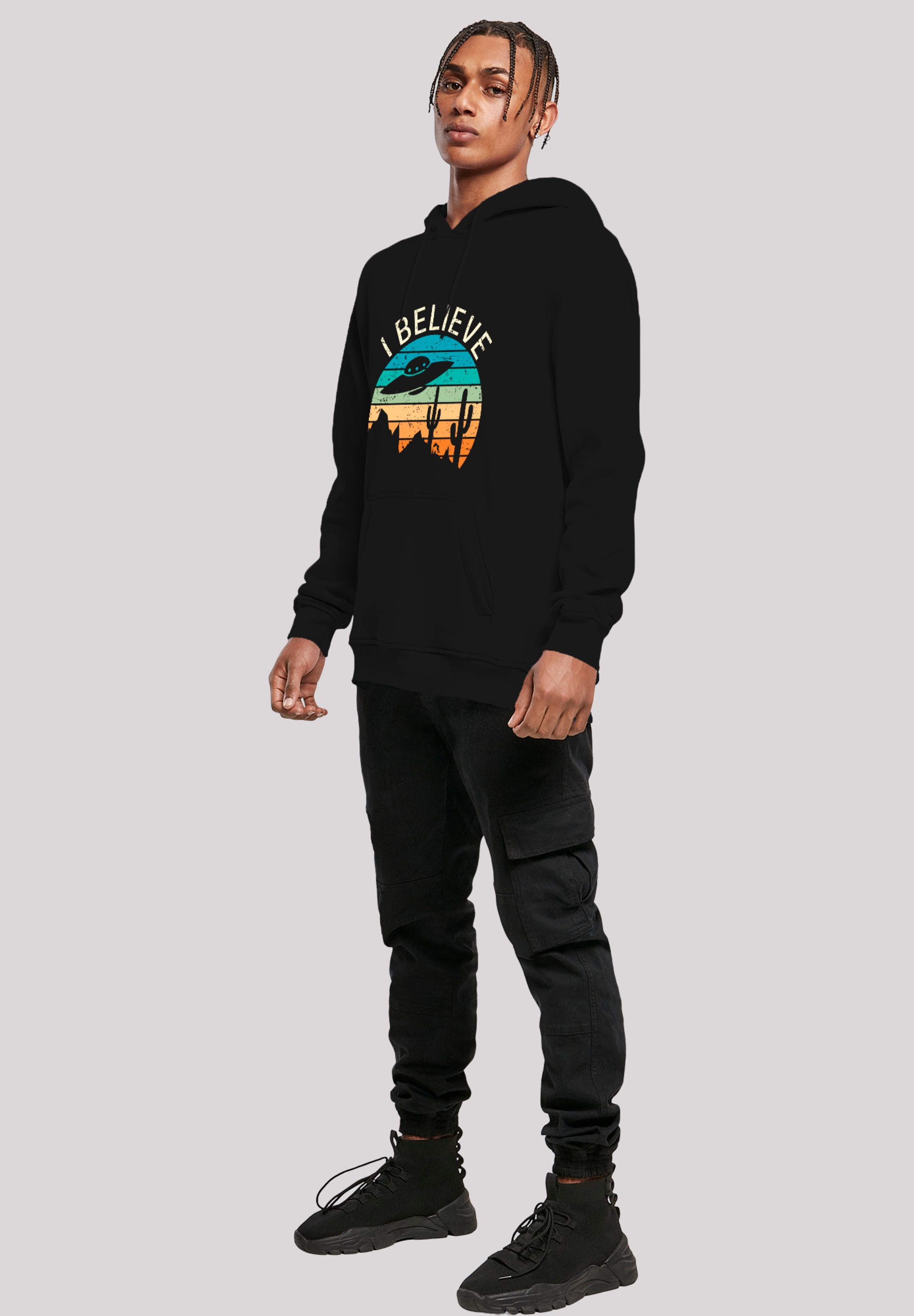 F4NT4STIC Kapuzenpullover »I Believe UFO Alien Sonnenuntergang«, Premium Qualität