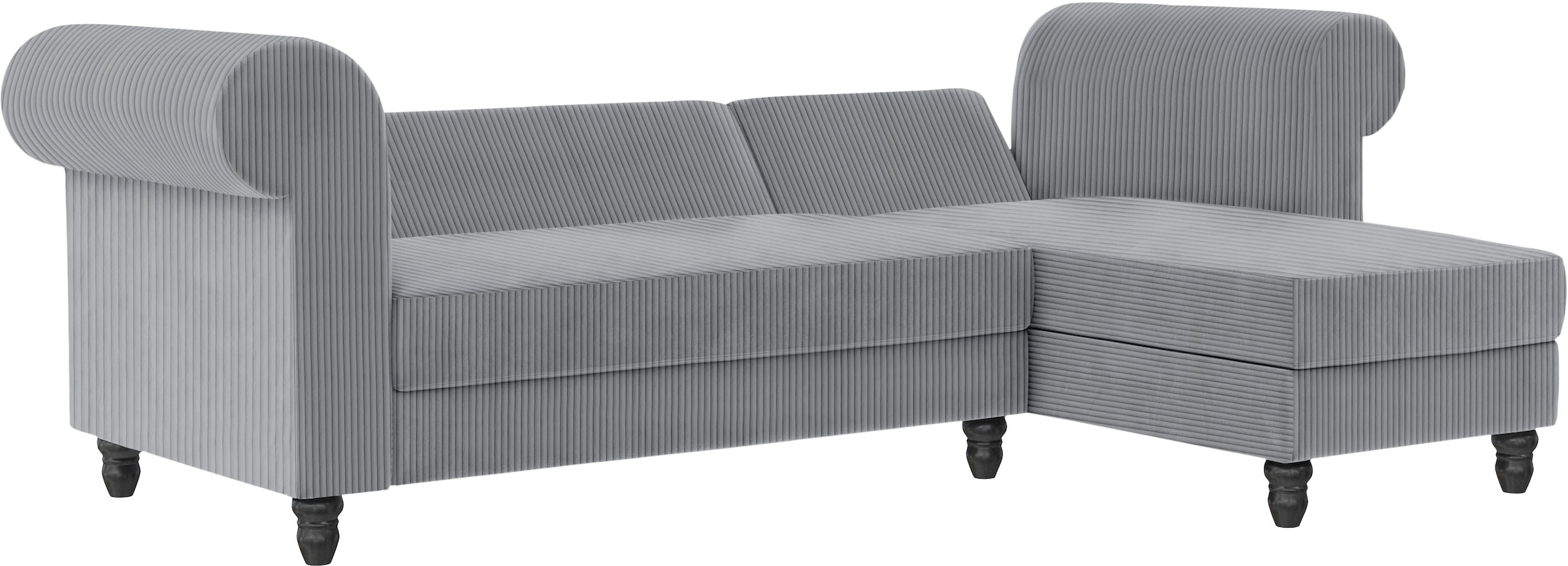 Dorel Home Ecksofa »Felix II, L-Form, Schlafsofa 241cm (Liegefl. 108/195 cm),«, verstellb. Rückenlehne, Recamiere wechselbar, Cord