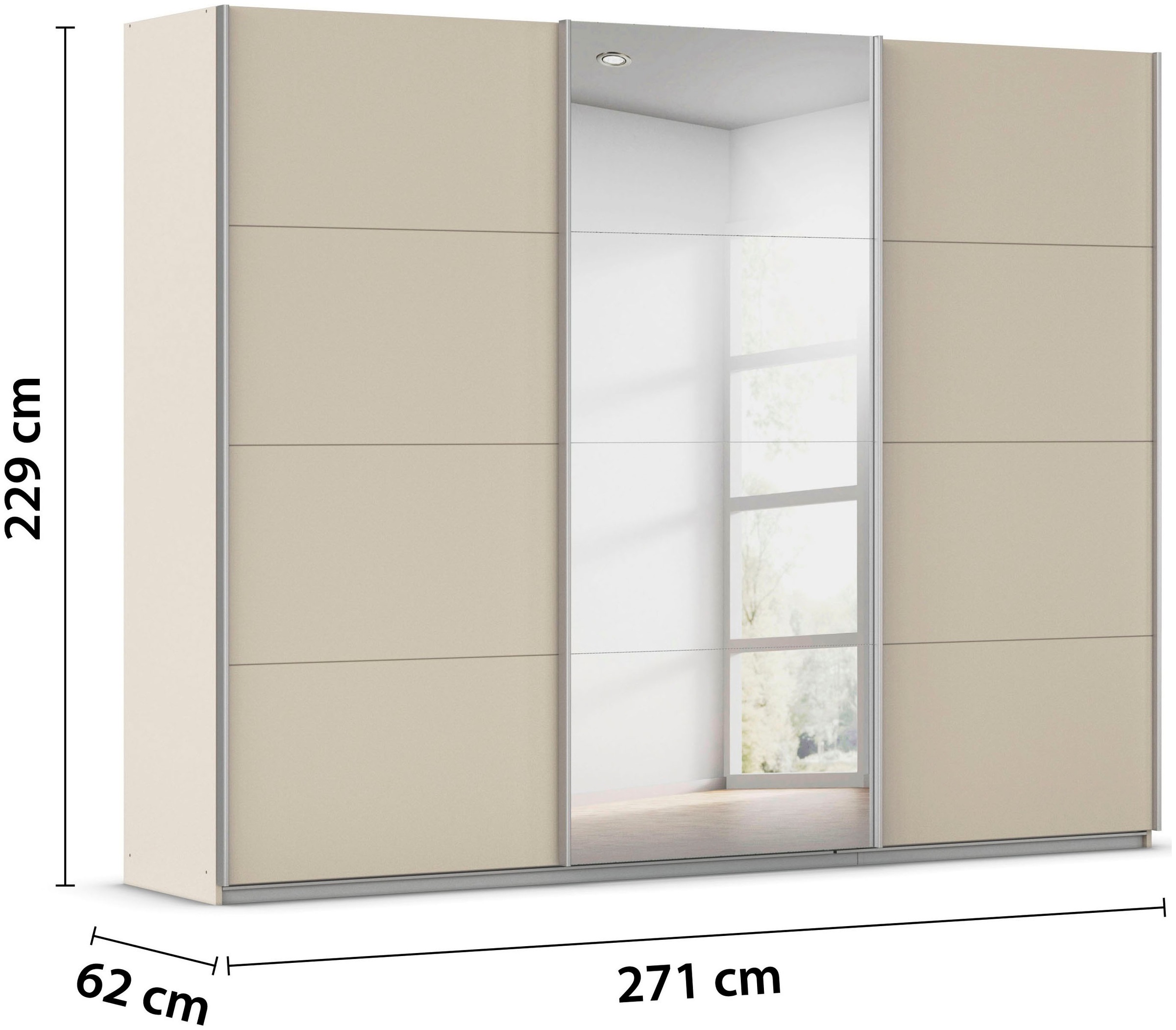 rauch Schwebetürenschrank »Kleiderschrank Schrank OTTO´S CHOICE Garderobe AGORDO«, (in zwei Griff-Farben), Top Innenausstattung, in 4 Breiten und 2 Höhen MADE IN GERMANY