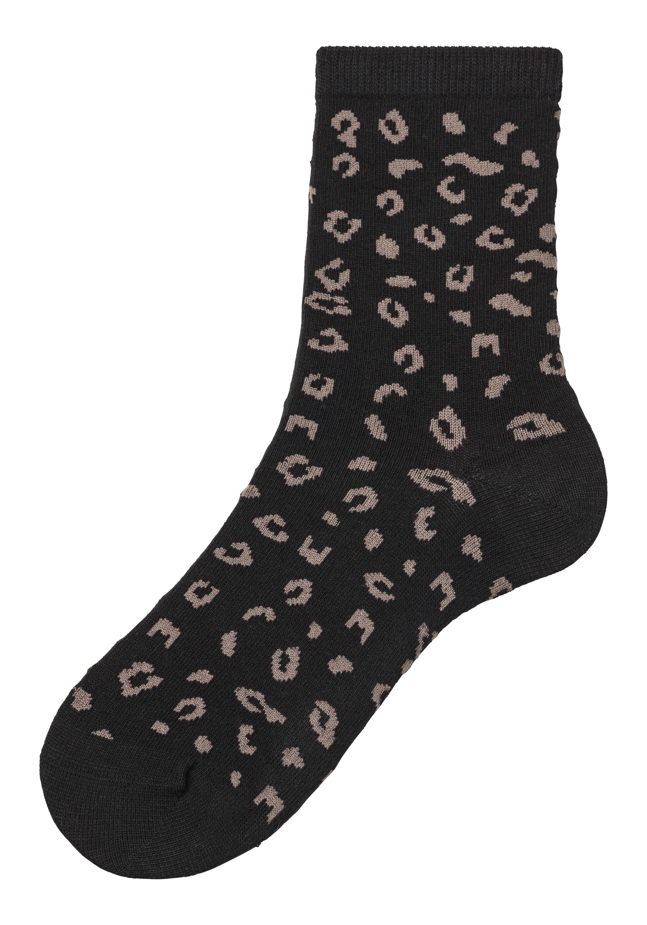 LASCANA Basicsocken, (Set, 4 Paar), uni und mit animal Design