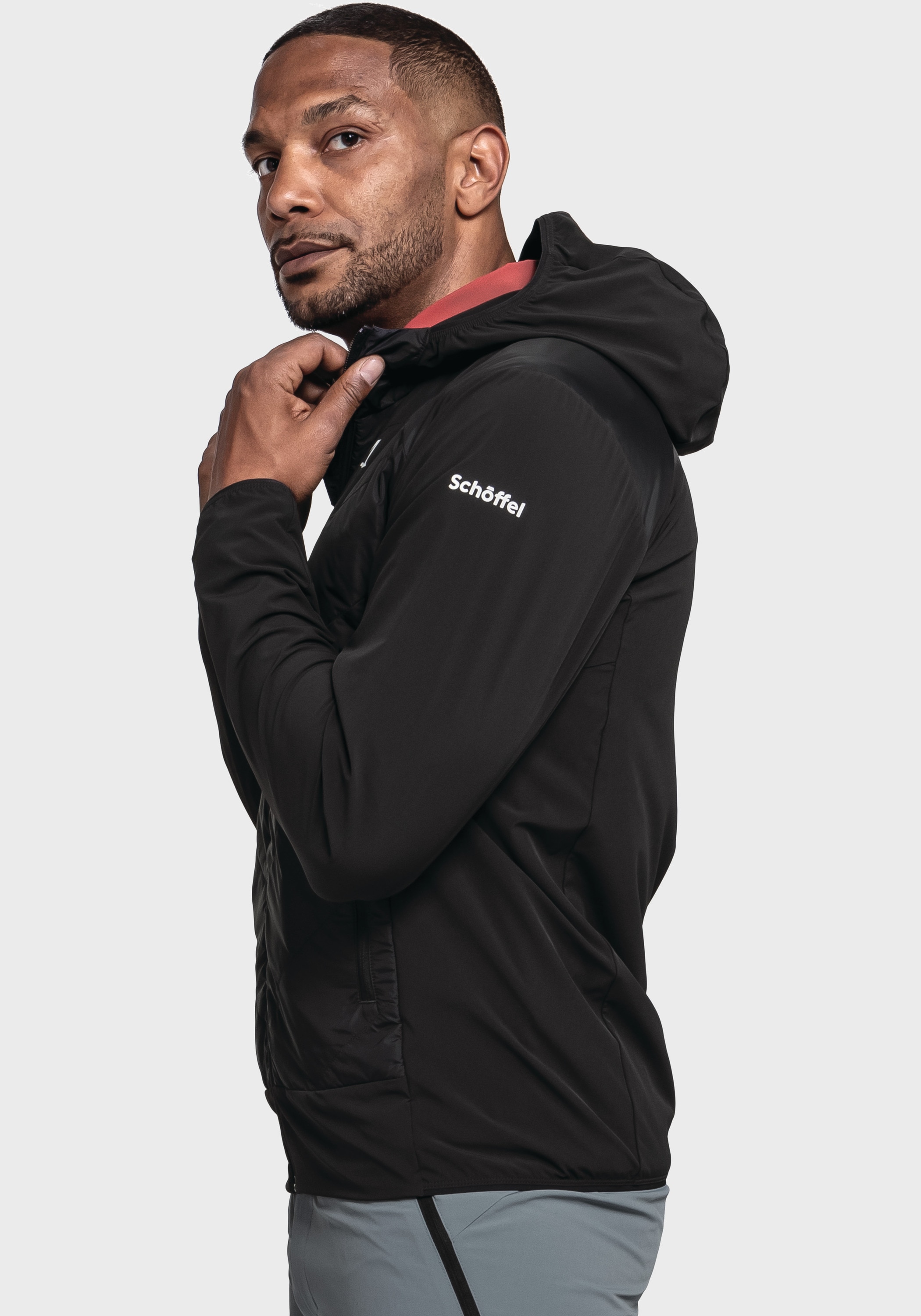 Schöffel Funktionsjacke »Hiking Hybrid Jk Style Blaueis MNS«, mit Kapuze