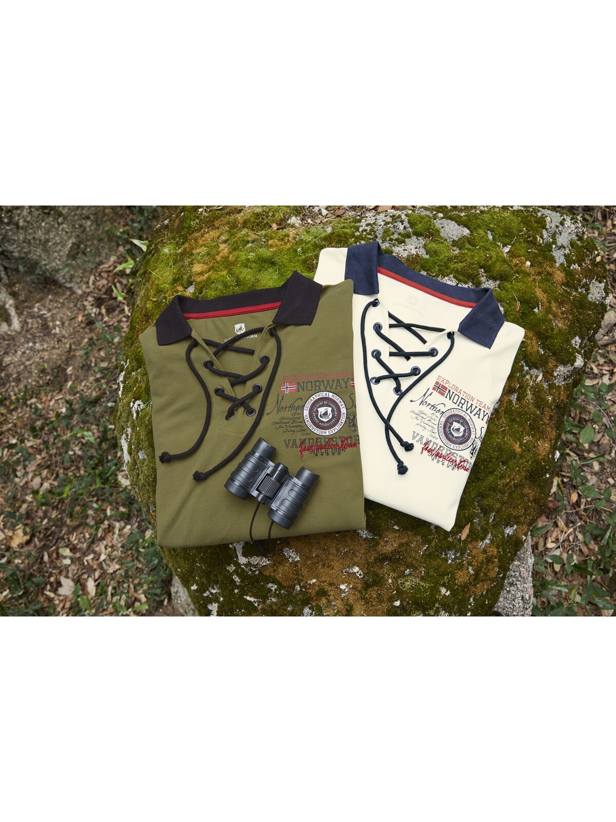 Jan Vanderstorm Poloshirt »Doppelpack Poloshirt ELJAR«, (2 tlg.), mit lässigen Saumschlitzen