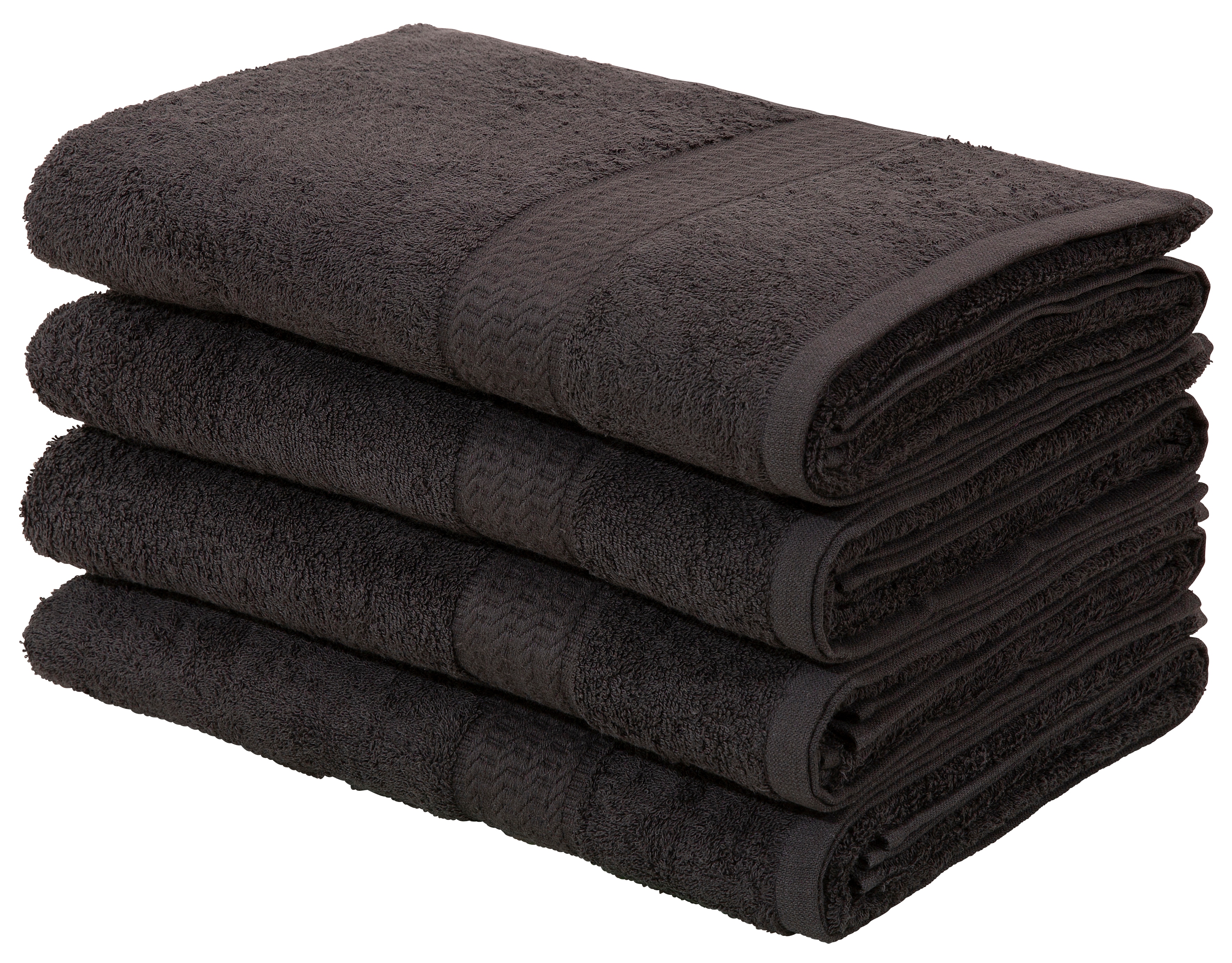 OTTO home Duschtücher "Juna, als Set und Serie erhältlich, 4 Duschtücher, 70x140cm" Handtuch Set, 100% Baumwolle, mit Bordüre, Uni-Farben, weich