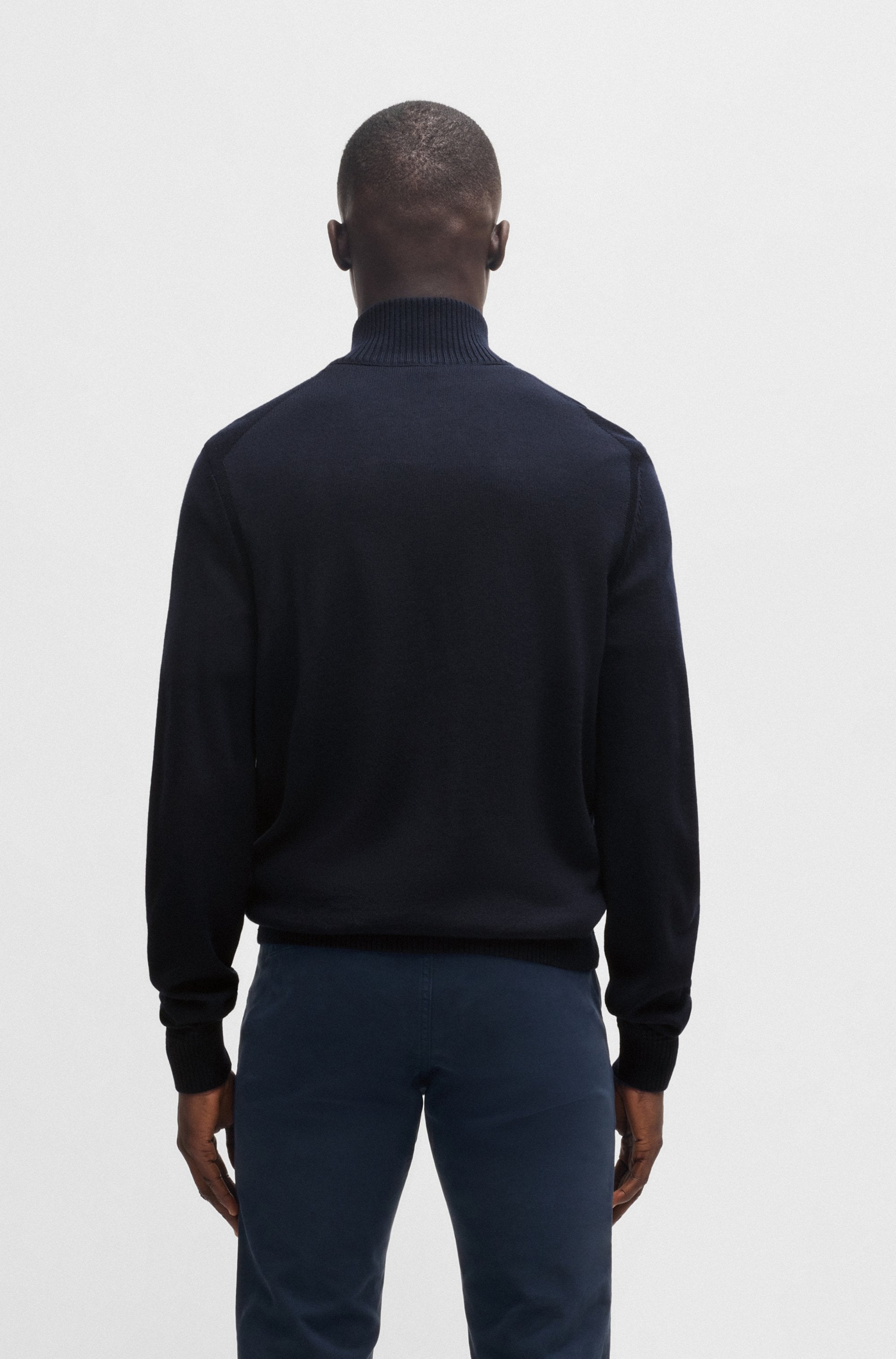 BOSS ORANGE Strickjacke »Avac_FZ«, mit Logostickerei auf der Brust