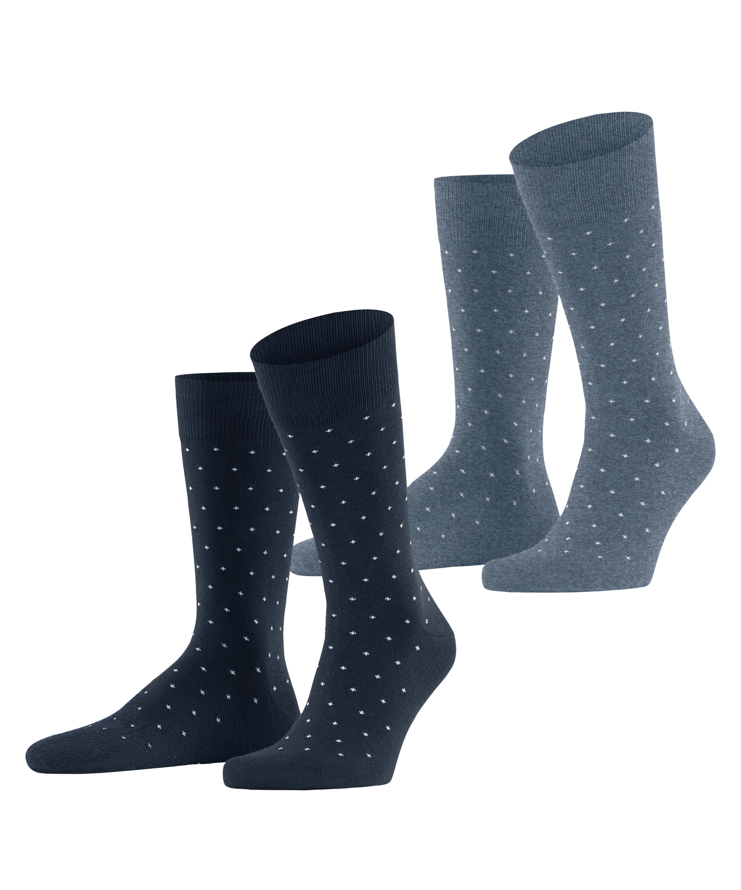 Esprit Socken "Fine Dot" 2 Paar, gepunktet, geripptes Bündchen, Baumwoll-Mix