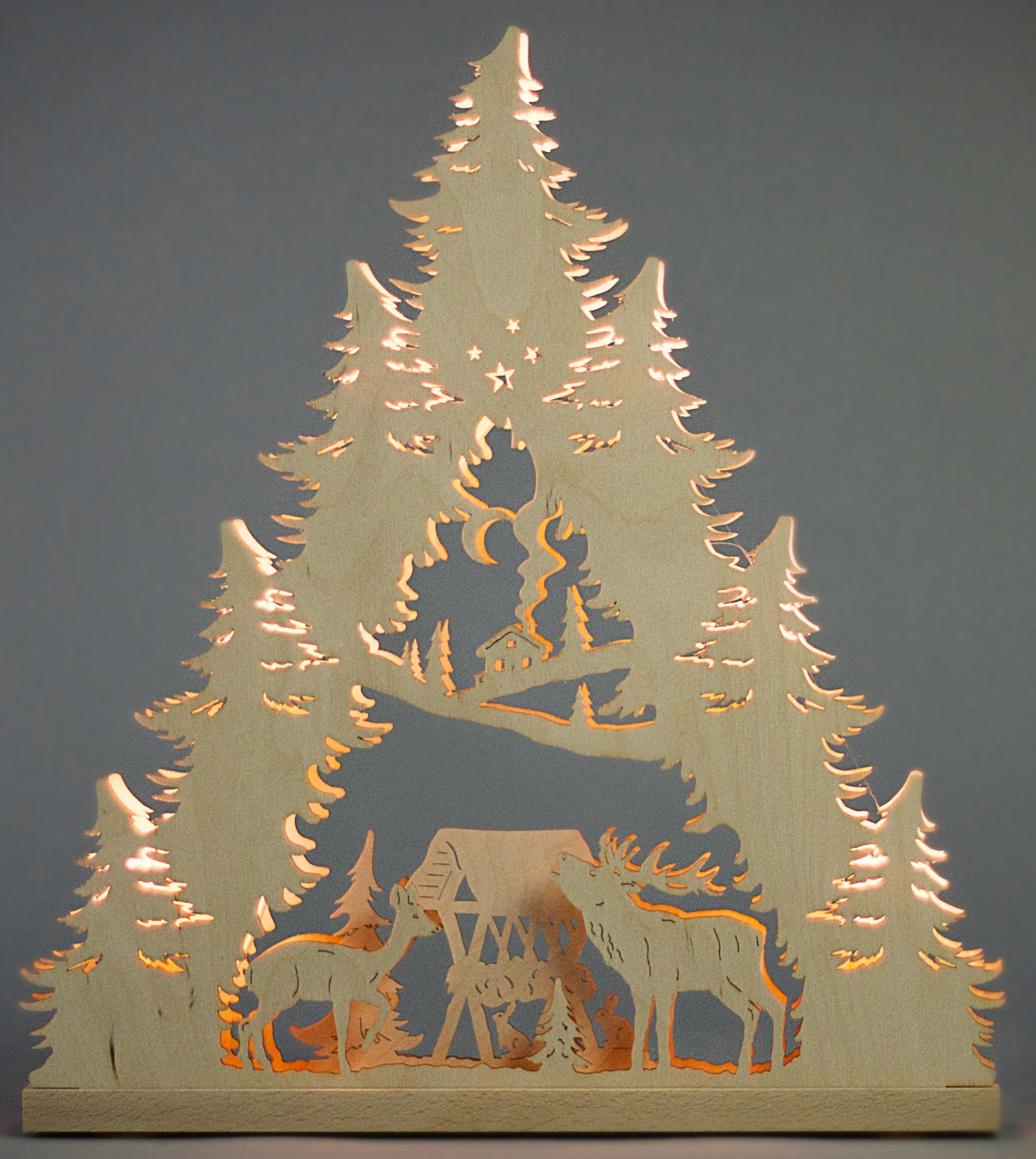 | Weigla Lichterbogen Weihnachtsdeko«, bestellen Pyramidenform »Hirschfamilie, 7-flammig, BAUR