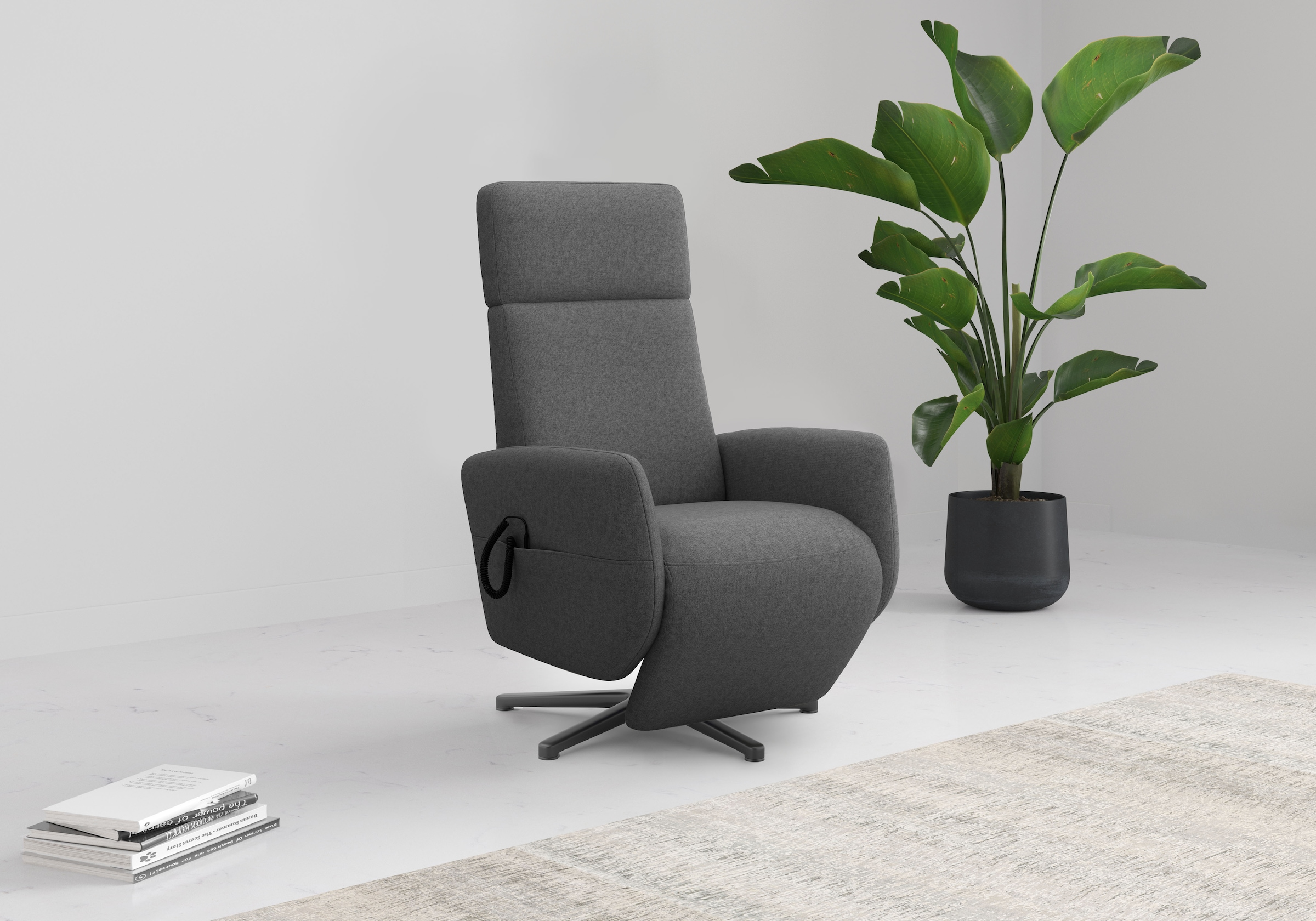 OTTO home TV-Sessel "Rochelle, inkl. Kopfteilverstellung & 360 Drehfunktion" 1 Stk. tlg. wahlweise mit 2 Motoren, Akku & Aufstehhilfe
