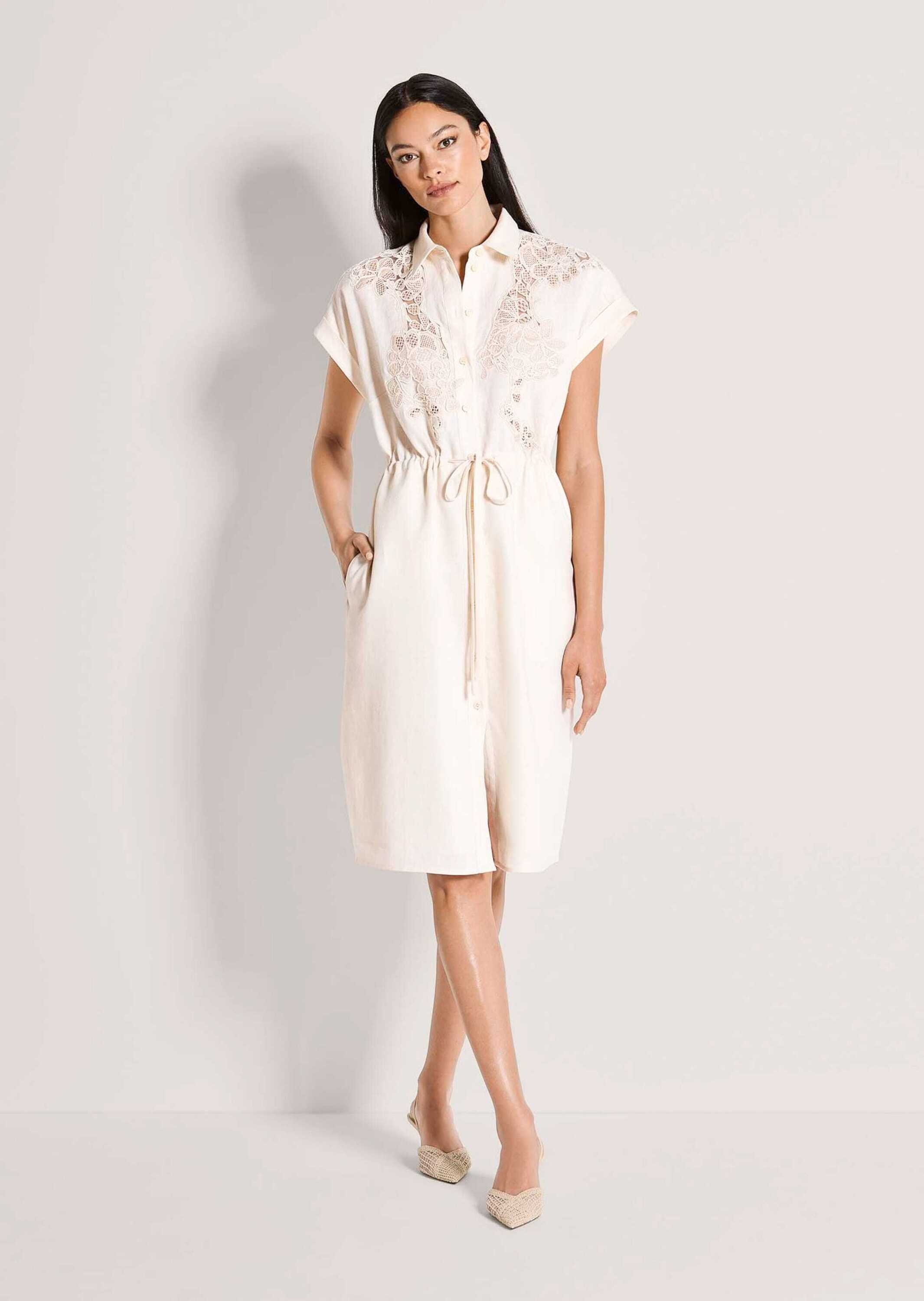 MADELEINE Sommerkleid "Hemdkleid Leinenkleid mit Spitzendetails" Nahttasche günstig online kaufen