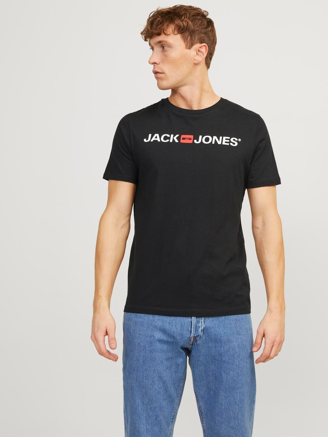 Jack & Jones Rundhalsshirt »JJECORP LOGO TEE SS CREW NECK 3PKMP NOOS«, (Packung, 3 tlg., 3er-Pack), 3er Packung