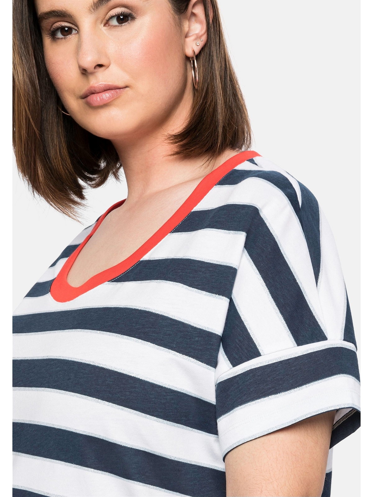 Sheego T-Shirt »Große für BAUR kaufen | Oversize-Form Glitzergarn, Größen«, in mit
