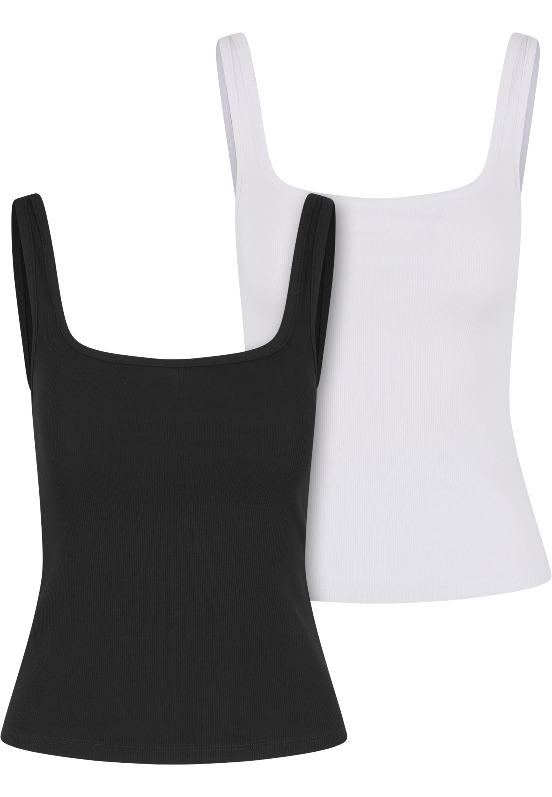 URBAN CLASSICS Muskelshirt "Urban Classics Ladies Wide Neck Rib Top 2-Pack" 1
