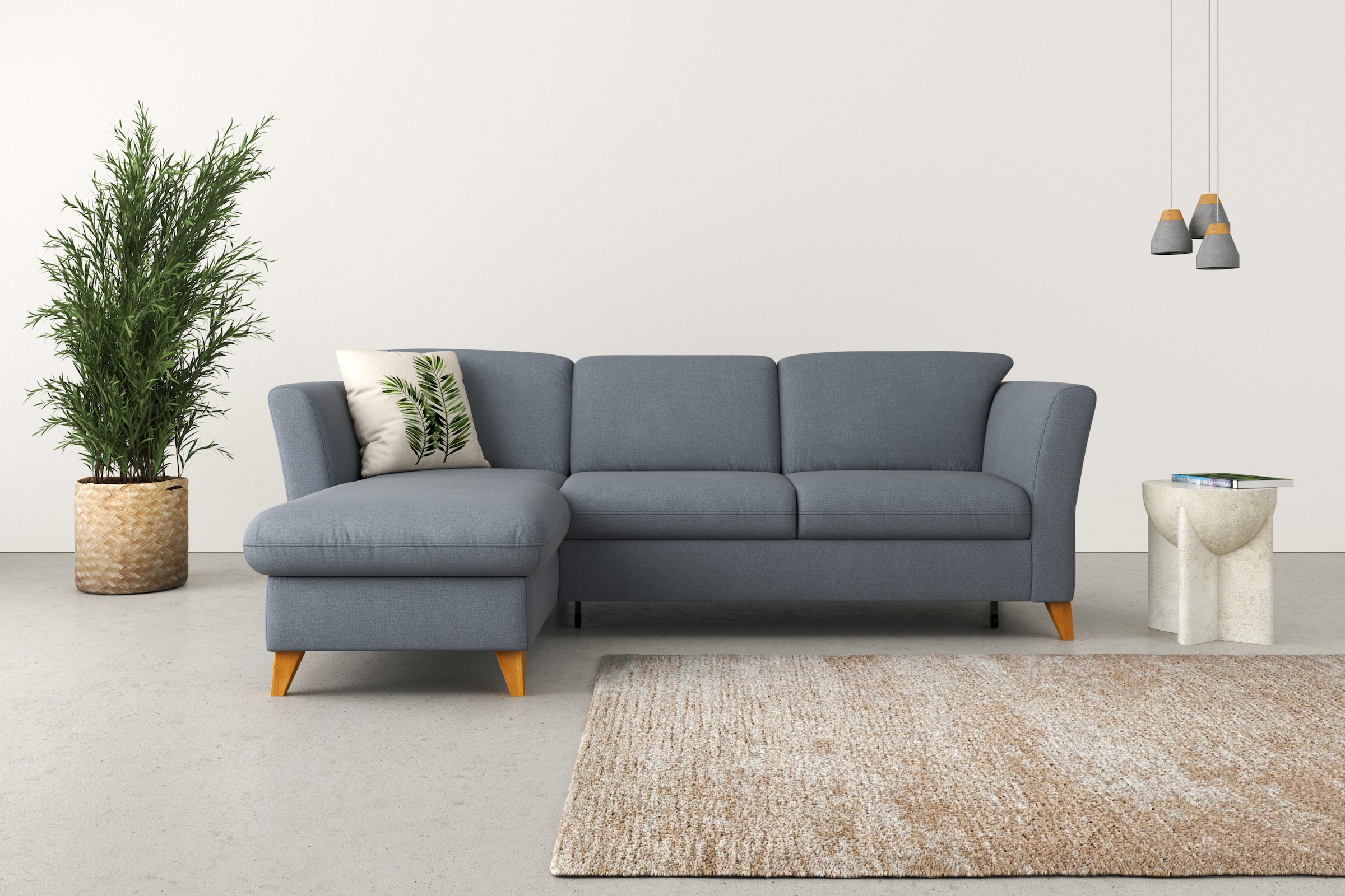 Home affaire Ecksofa "Trelleborg L-Form" Federkern-Polsterung, wahlweise mit Schlaffunktion und Bettkasten
