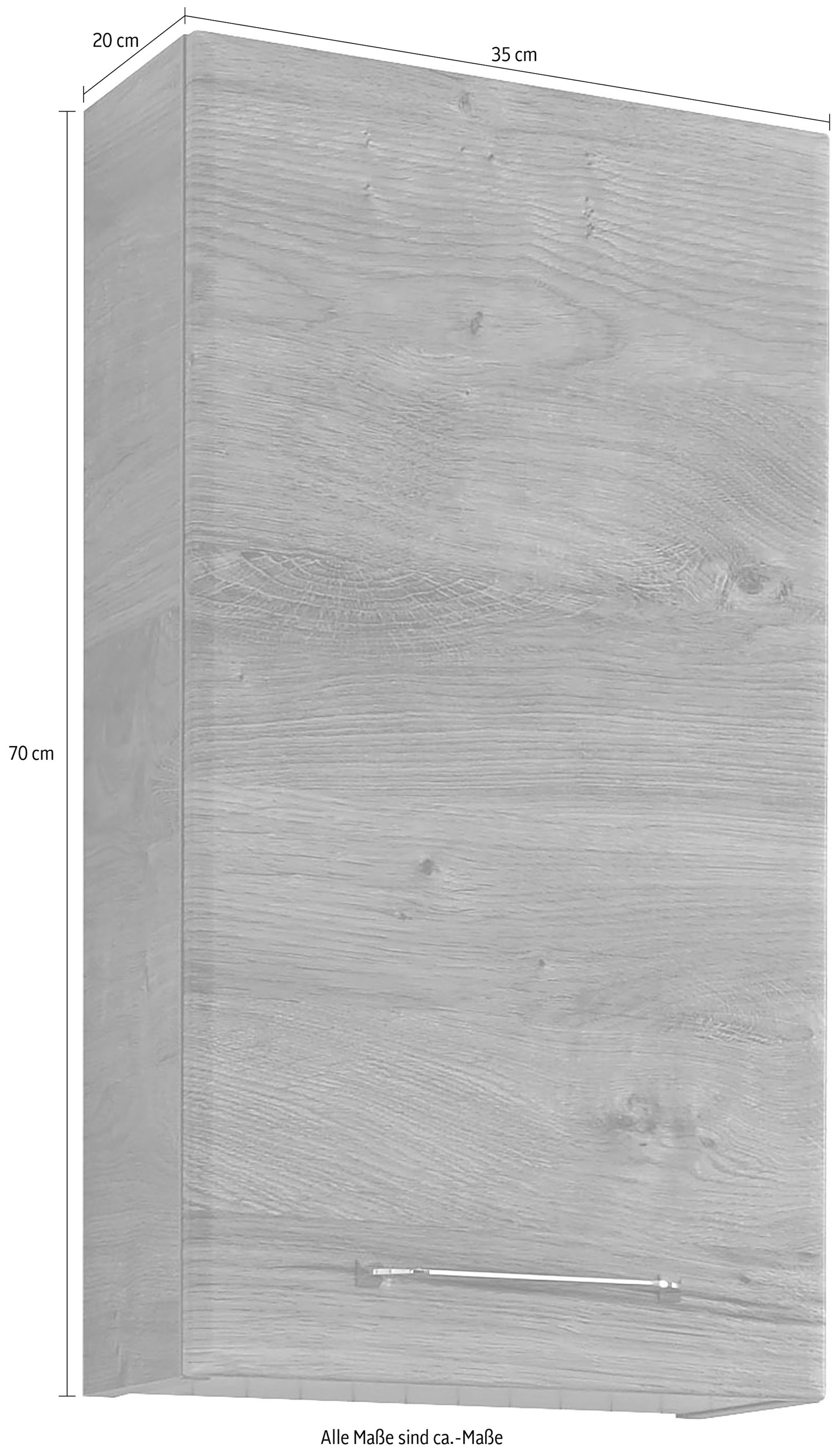 Saphir Hängeschrank »Quickset Wand-Badschrank 35 cm breit mit 1 Tür, 2 Einlegeböden«, Badezimmer-Hängeschrank inkl. Türdämpfer, Griffe in Chrom Glanz