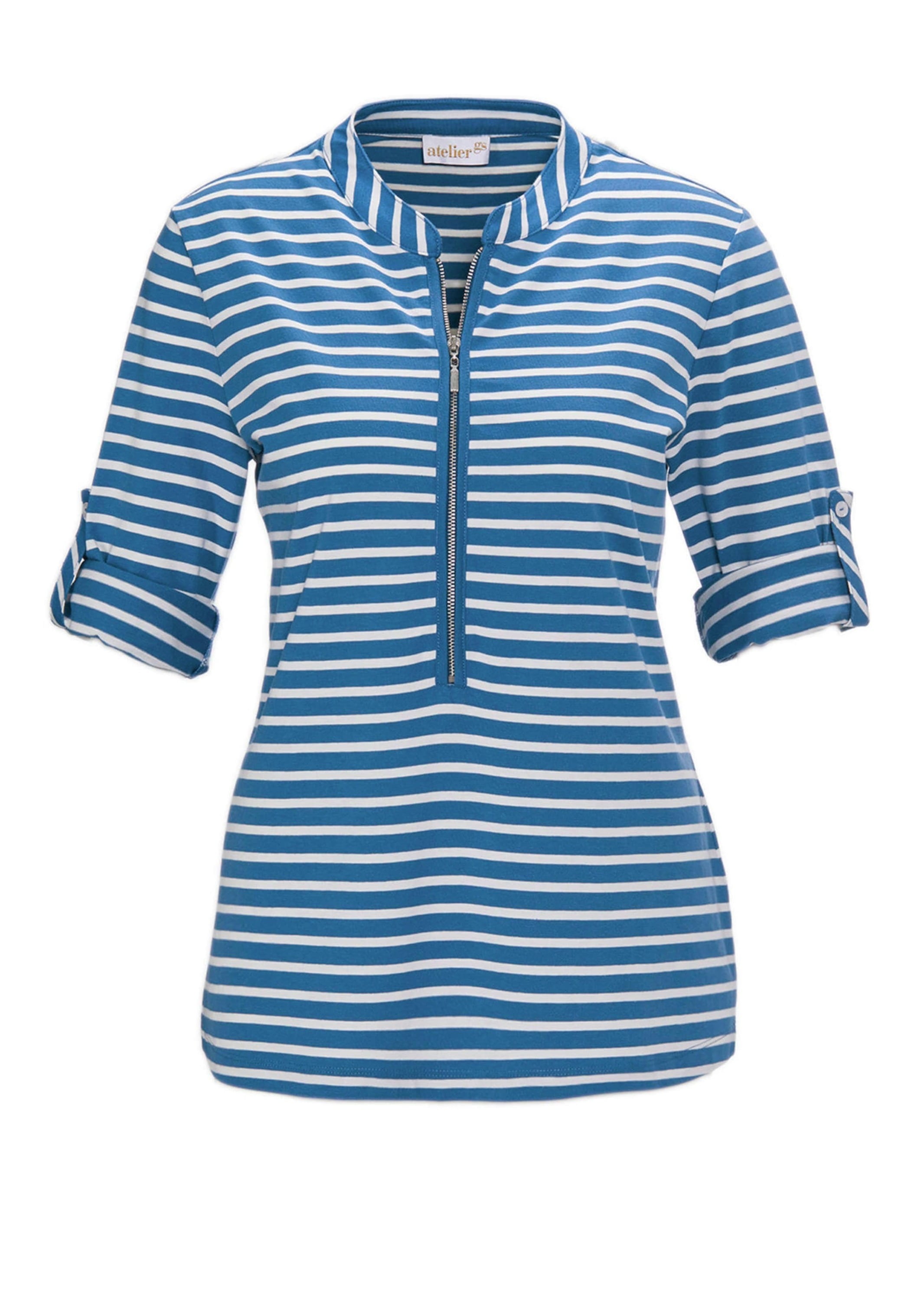 GOLDNER 3/4-Arm-Shirt "Sportives Ringelshirt in Longform" günstig online kaufen