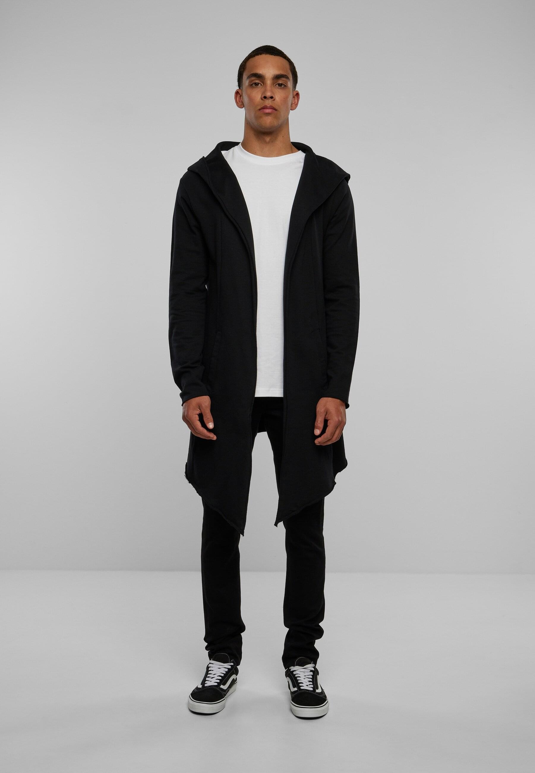 URBAN CLASSICS Strickfleecejacke »Urban Classics Herren Long Hooded Open Edge Cardigan«, (1 St.), mit Kapuze