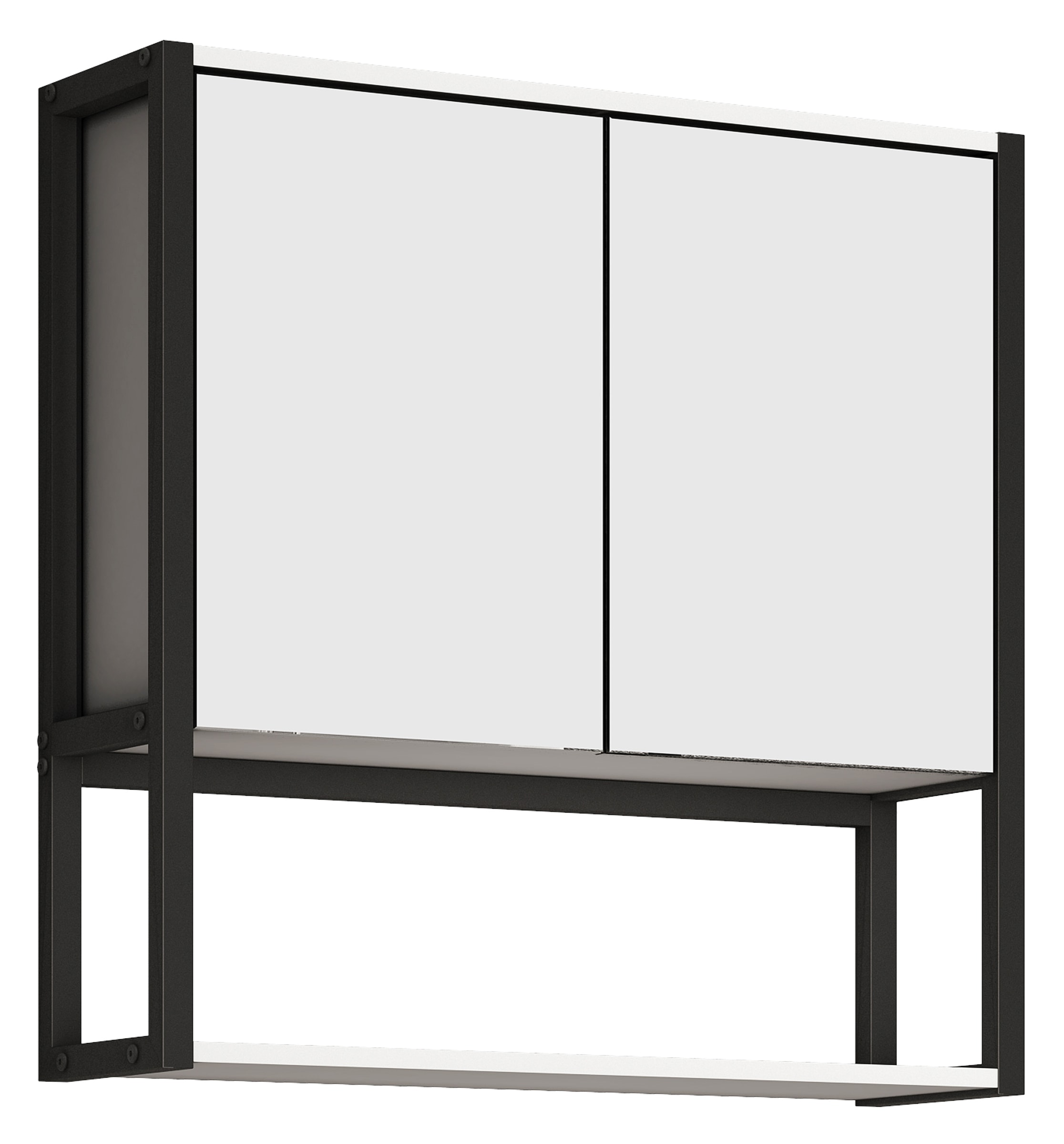 VCM Badspiegel »VCM Badschrank zeitlos | Maße ca. H. 60 x B. 60 x T. 17 cm | ausreichend Stauraum | Spiegelschrank - Edino 60 x 60 cm«, (VCM Edino)