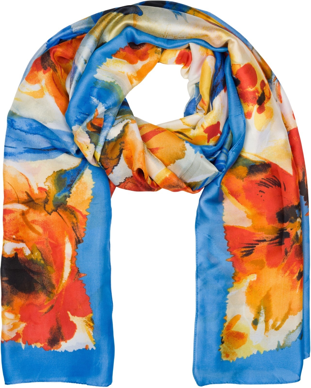 styleBREAKER Schal "Schal mit Aquarell Blumen Muster" 1 Stk.