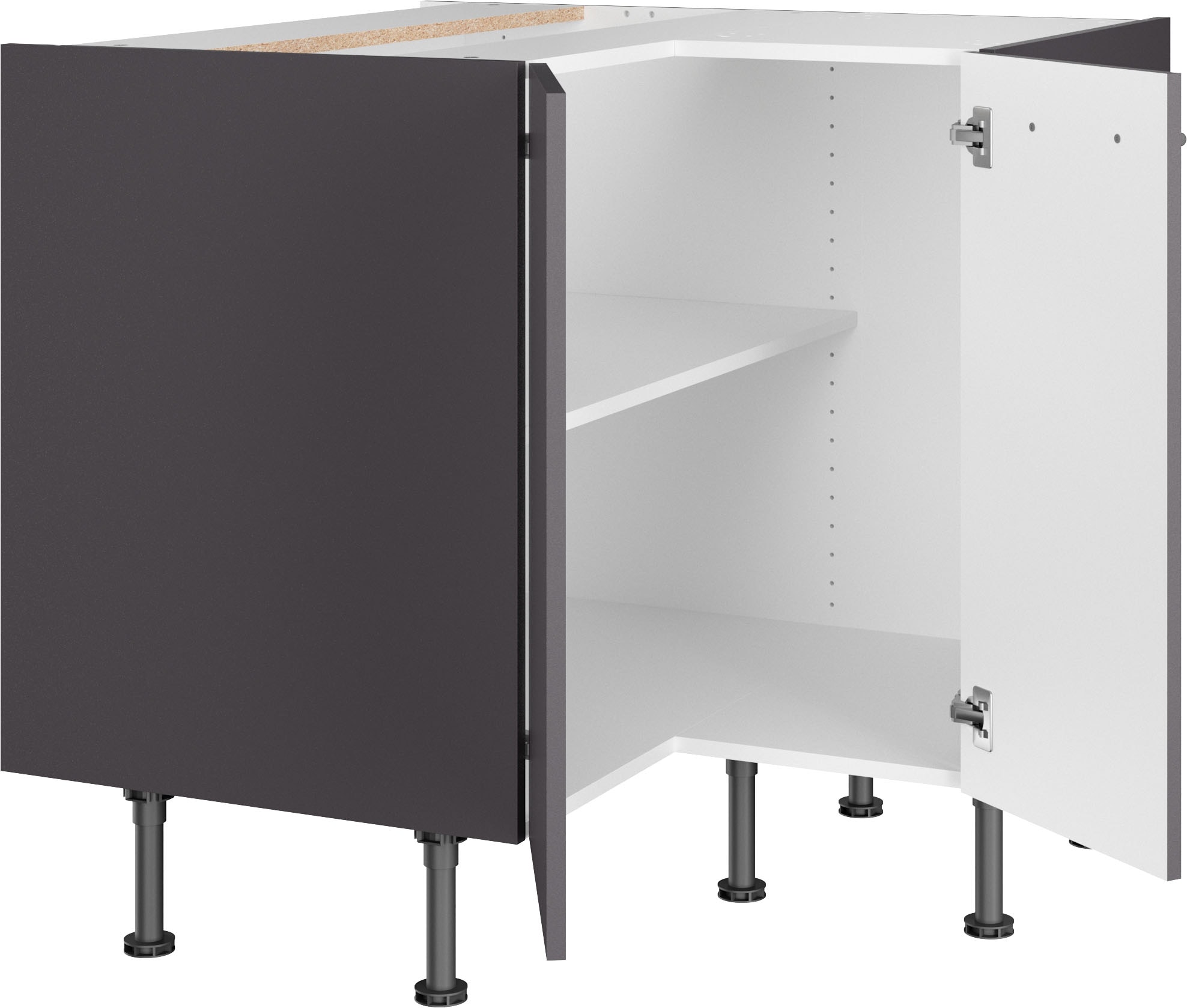 OPTIFIT Eckunterschrank Breite 90 x 90 cm, mit 2 Türen, höhenverstellbare Füße