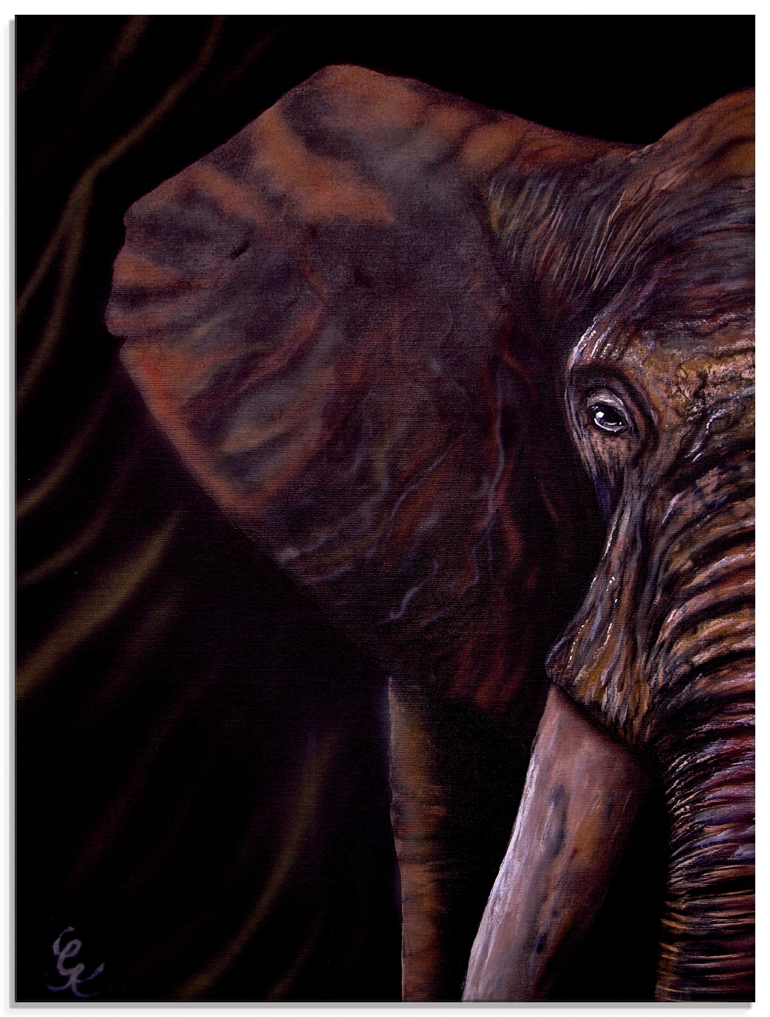 Black Friday Artland Glasbild »Elefant«, Wildtiere, (1 St.), in verschiedenen  Größen | BAUR