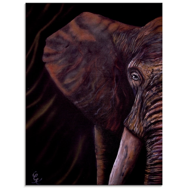 Black Friday Artland Glasbild »Elefant«, Wildtiere, (1 St.), in verschiedenen  Größen | BAUR
