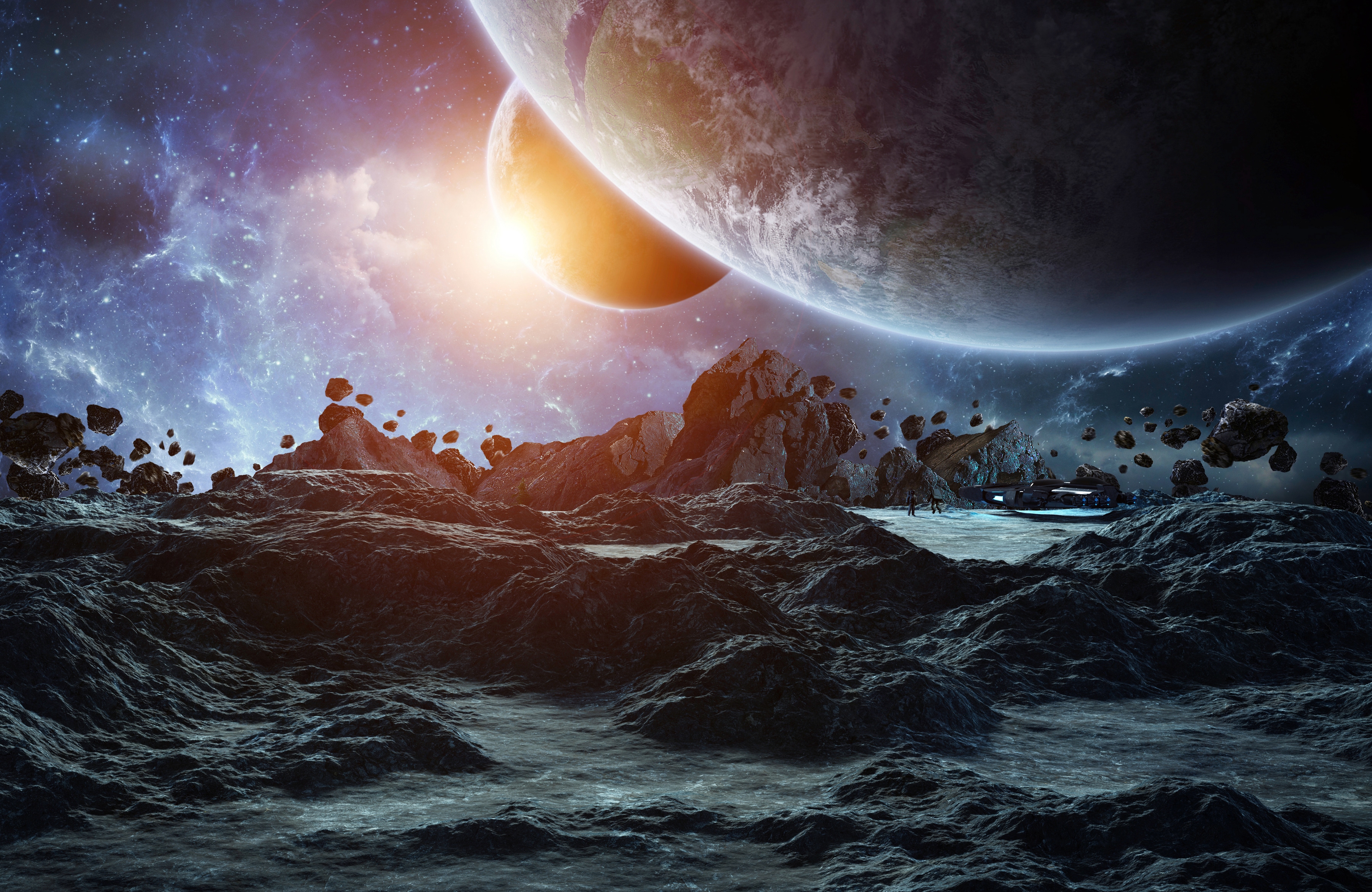 Papermoon Fototapete "GALAXIE-WELTALL UNIVERSUM PLANETEN SOLAR SYSTEM STERNE"
