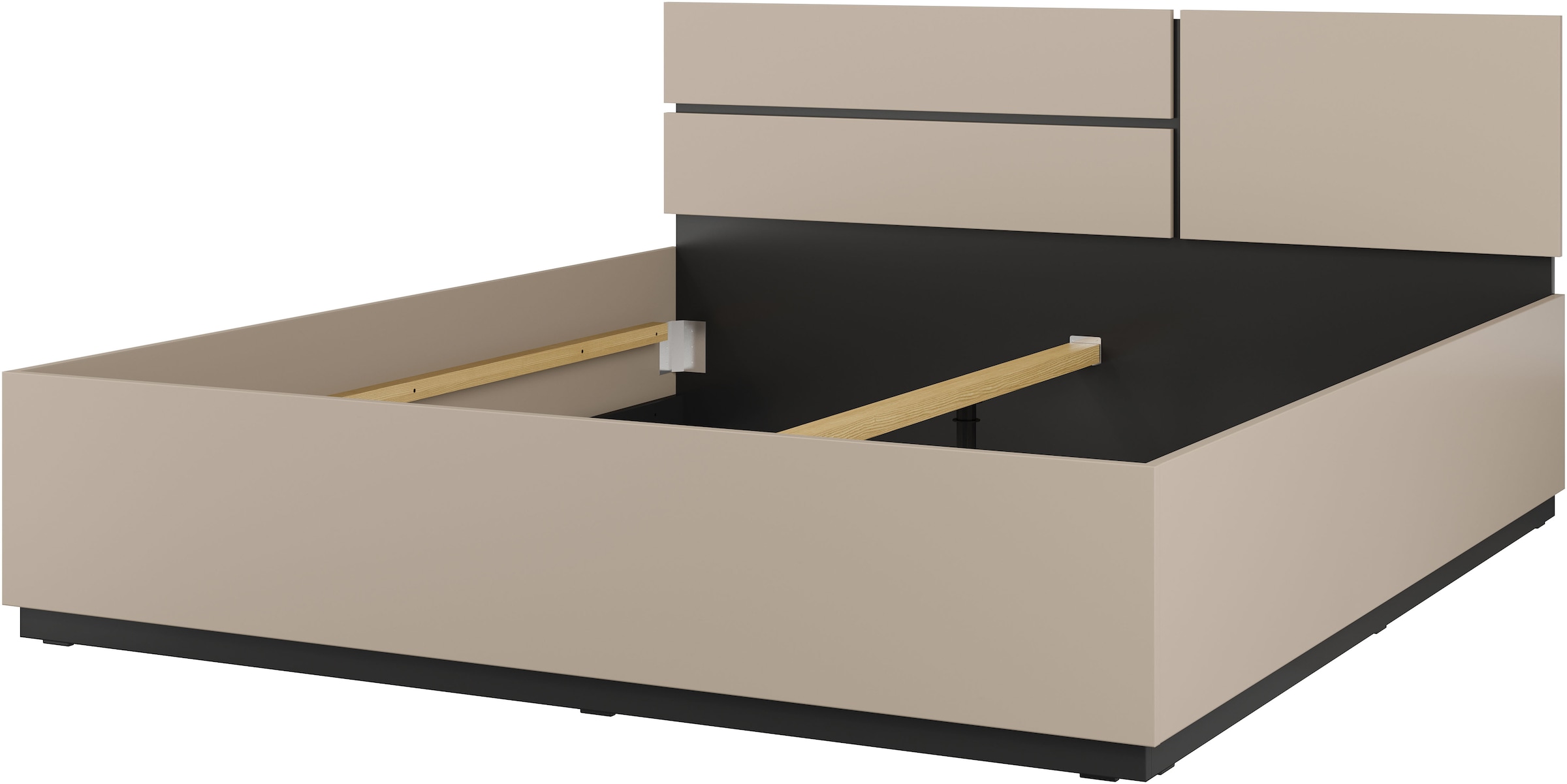 INOSIGN Schlafzimmer-Set »Cross, moderne, grifflose Optik, FSC-zertifiziert«, (4 tlg., Bett 180x200cm, 2 Nachtkommoden, Schrank 2-oder 4-türig), Komplettschlafzimmer-Set
